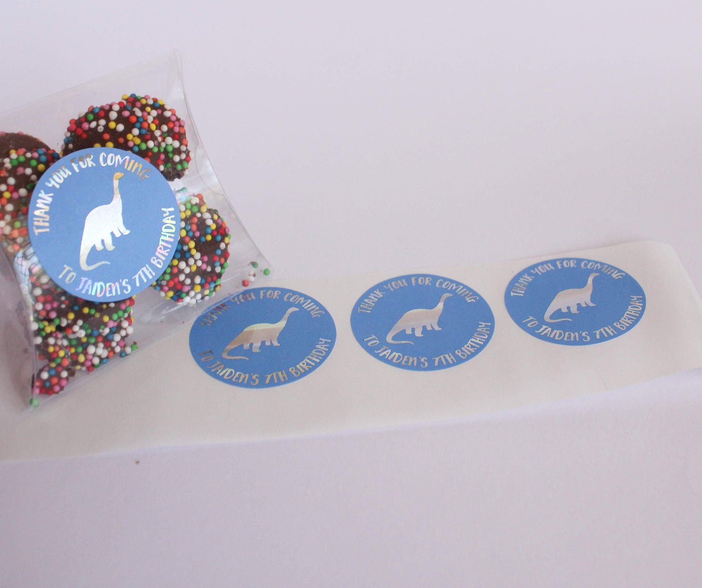 E&L Designs Dinosaur Personalised Foil Stickers | Dinosaur Theme