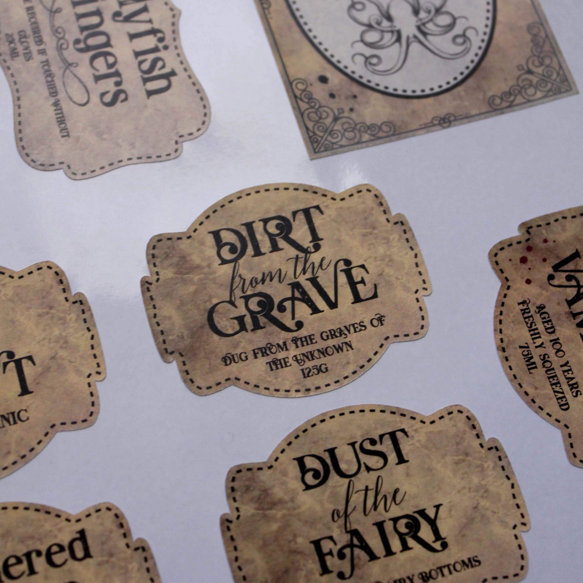 E&L Designs DIY Spooky Halloween Jar Labels - Set of 11 Stickers - Printed or Download