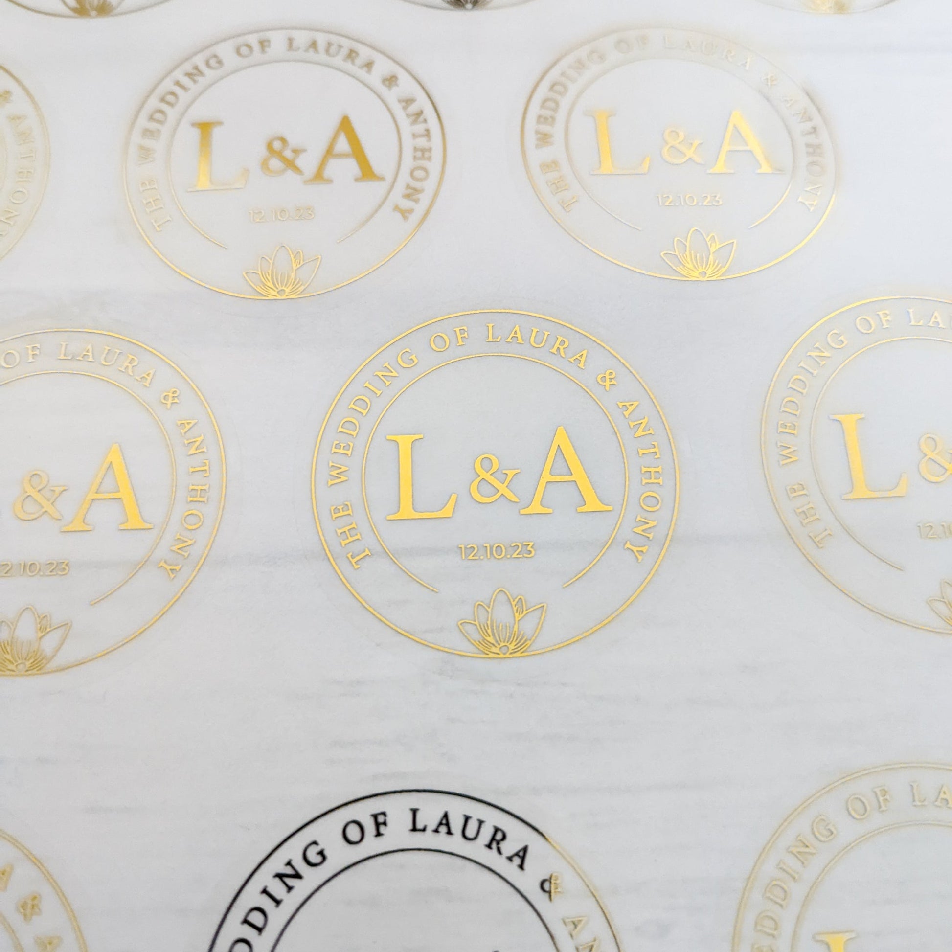 E&L Designs Elegant Wedding of Clear Foil Stickers