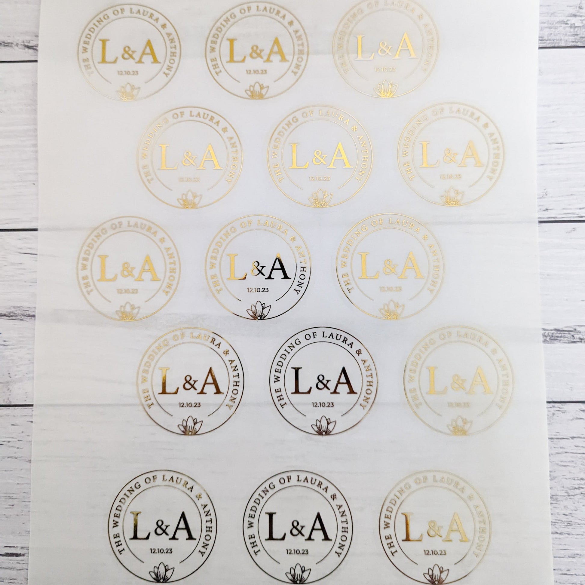 E&L Designs Elegant Wedding of Clear Foil Stickers