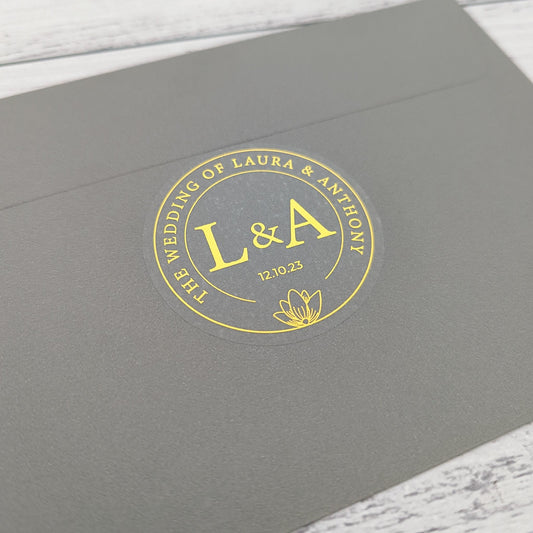 E&L Designs Elegant Wedding of Clear Foil Stickers