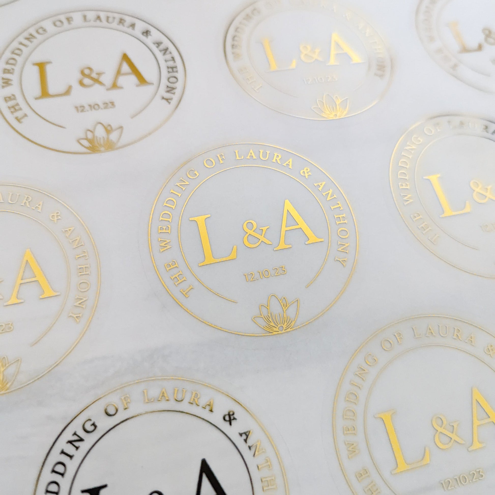E&L Designs Elegant Wedding of Clear Foil Stickers