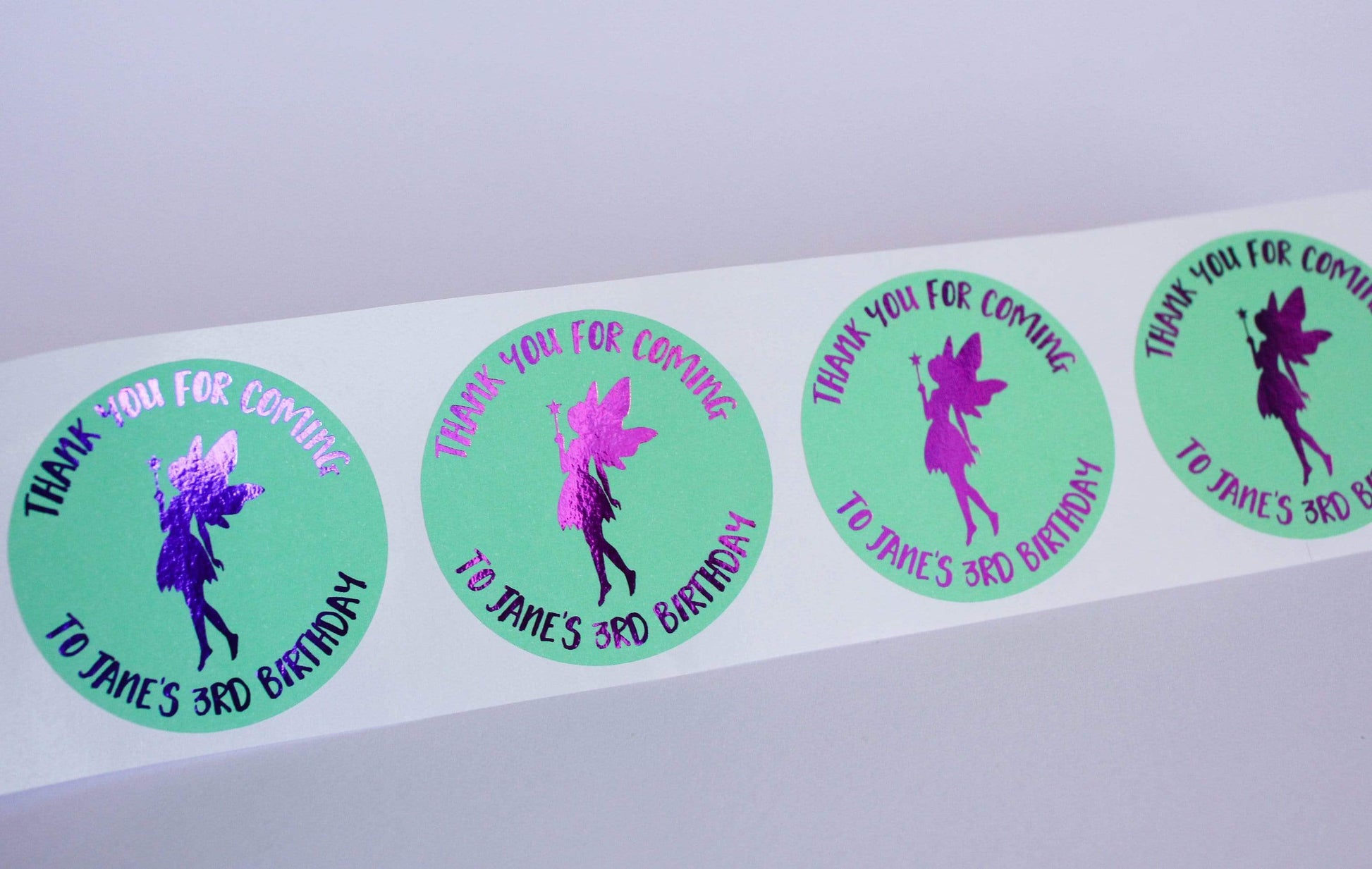 E&L Designs Fairy Personalised Foil Stickers - Fairy Theme