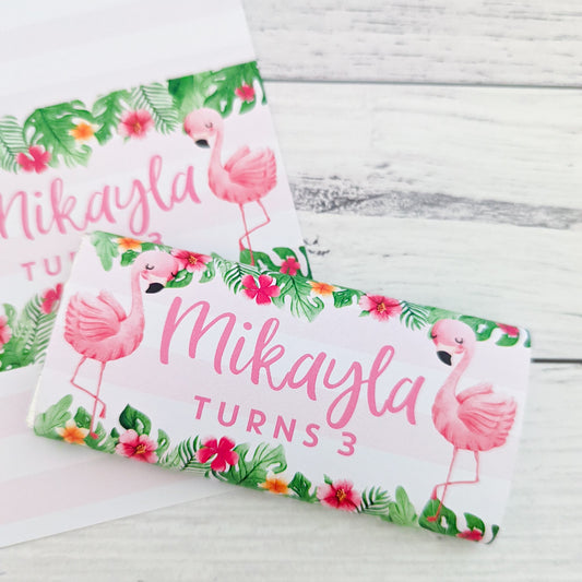 E&L Designs Flamingo Printed Chocolate Wrappers, Set of 10