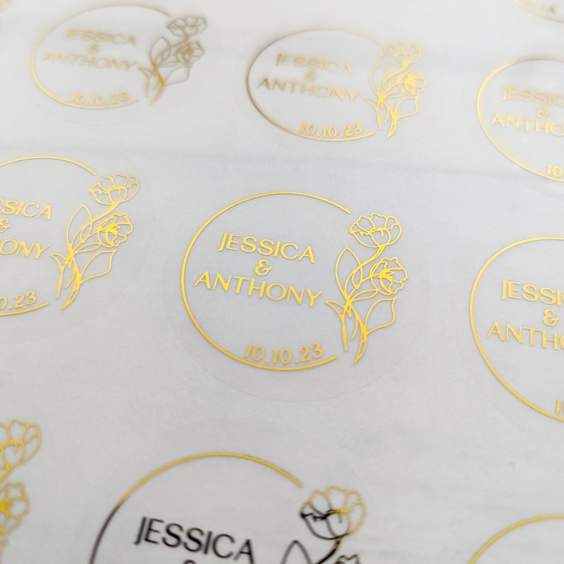 E&L Designs Floral Clear Foil Wedding Stickers