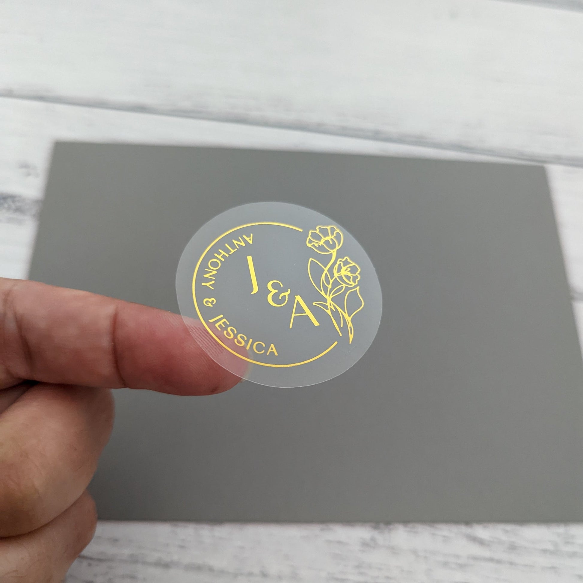 E&L Designs Floral Clear Foil Wedding Stickers