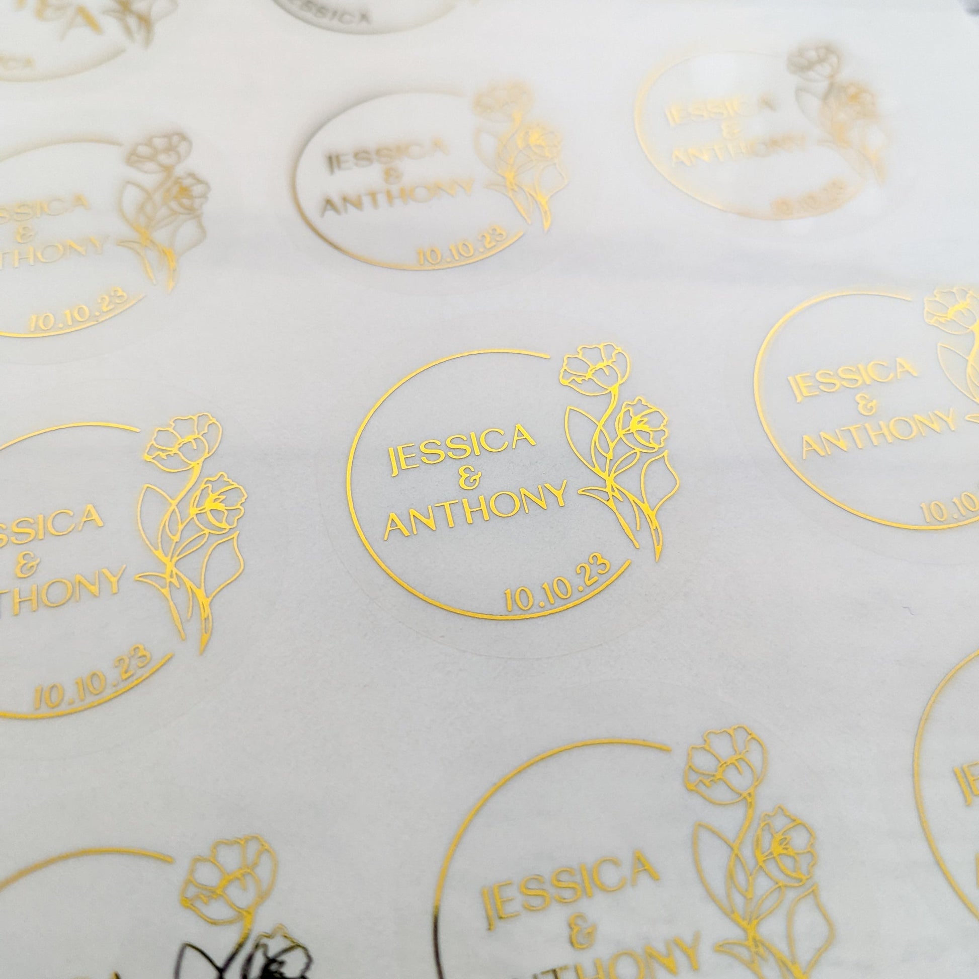 E&L Designs Floral Clear Foil Wedding Stickers