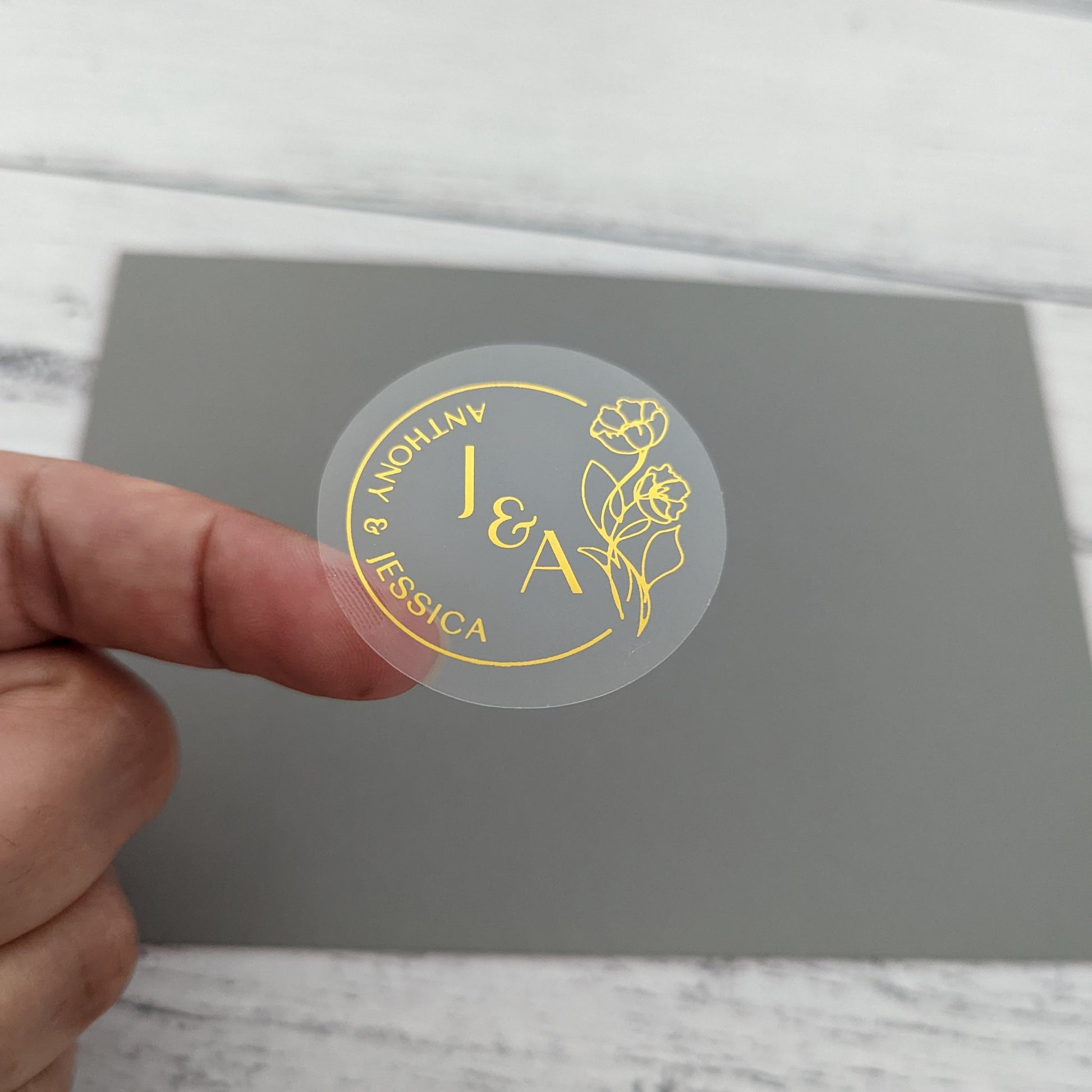 E&L Designs Floral Clear Foil Wedding Stickers