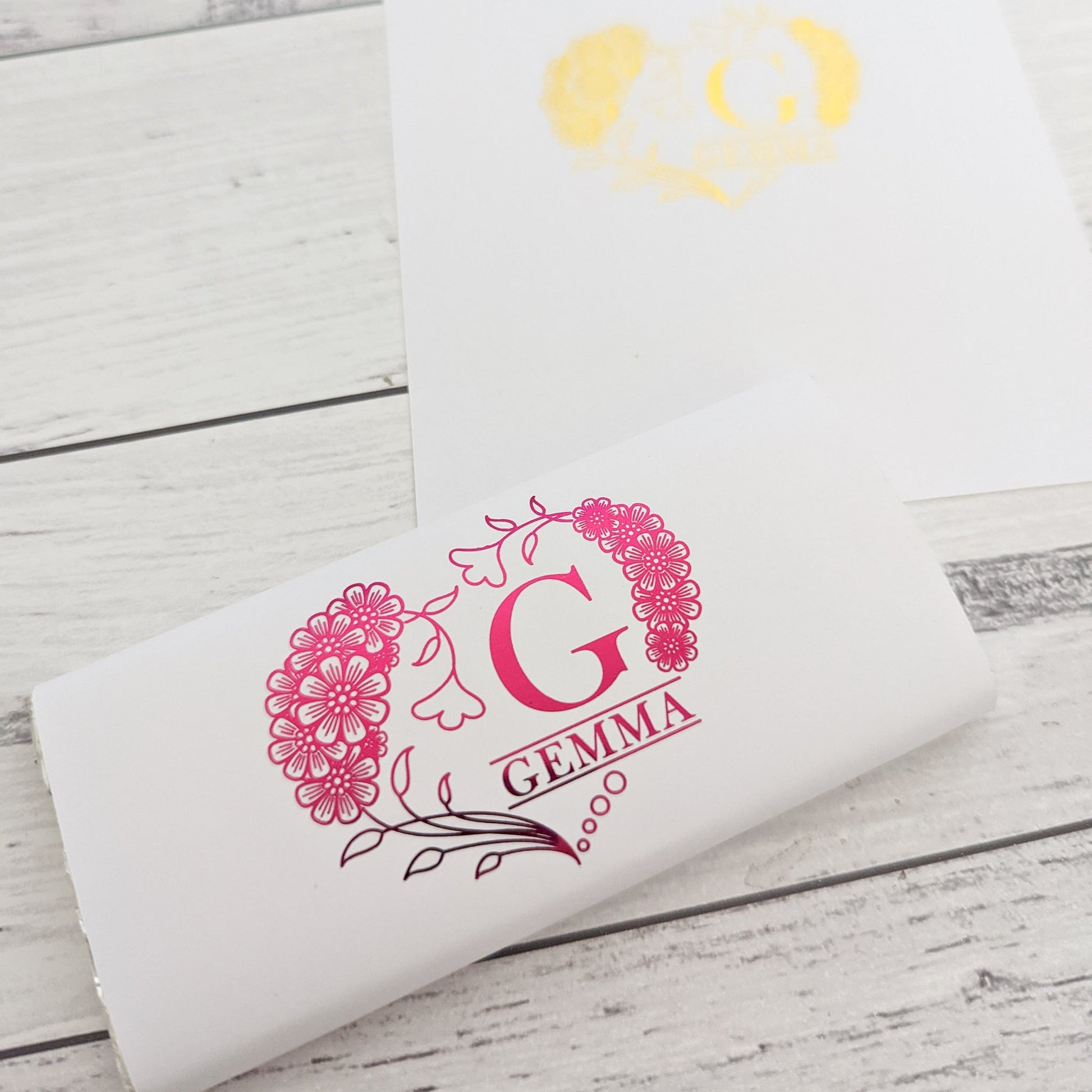 E&L Designs Floral Heart Monogram Chocolate Wrappers, Set of 10