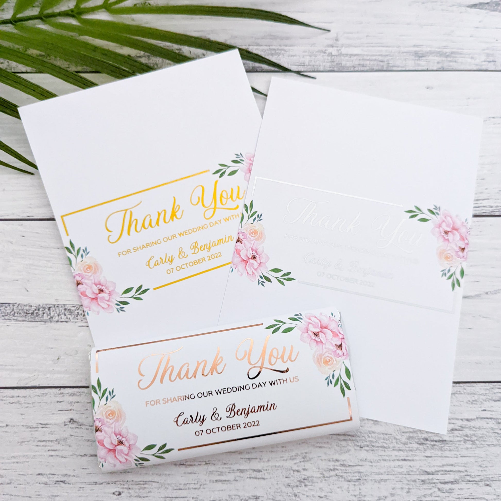E&L Designs Floral Wedding Chocolate Wrappers, Set of 10