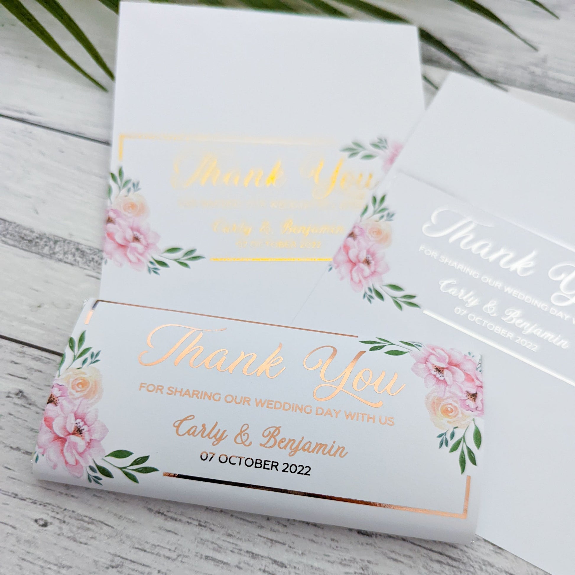 E&L Designs Floral Wedding Chocolate Wrappers, Set of 10