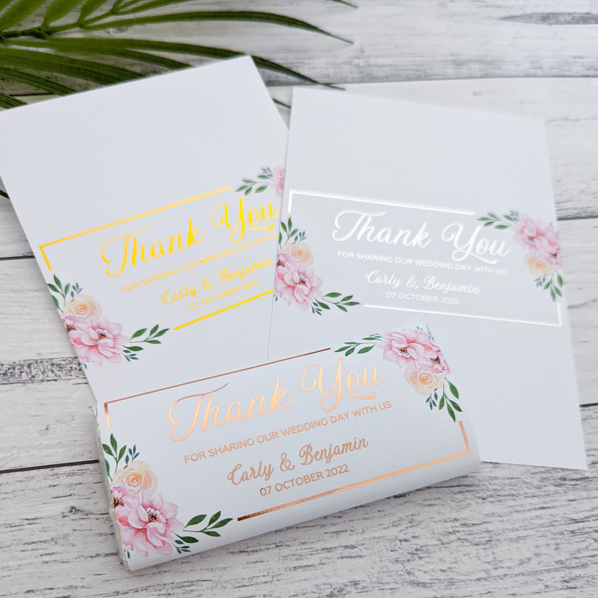 E&L Designs Floral Wedding Chocolate Wrappers, Set of 10