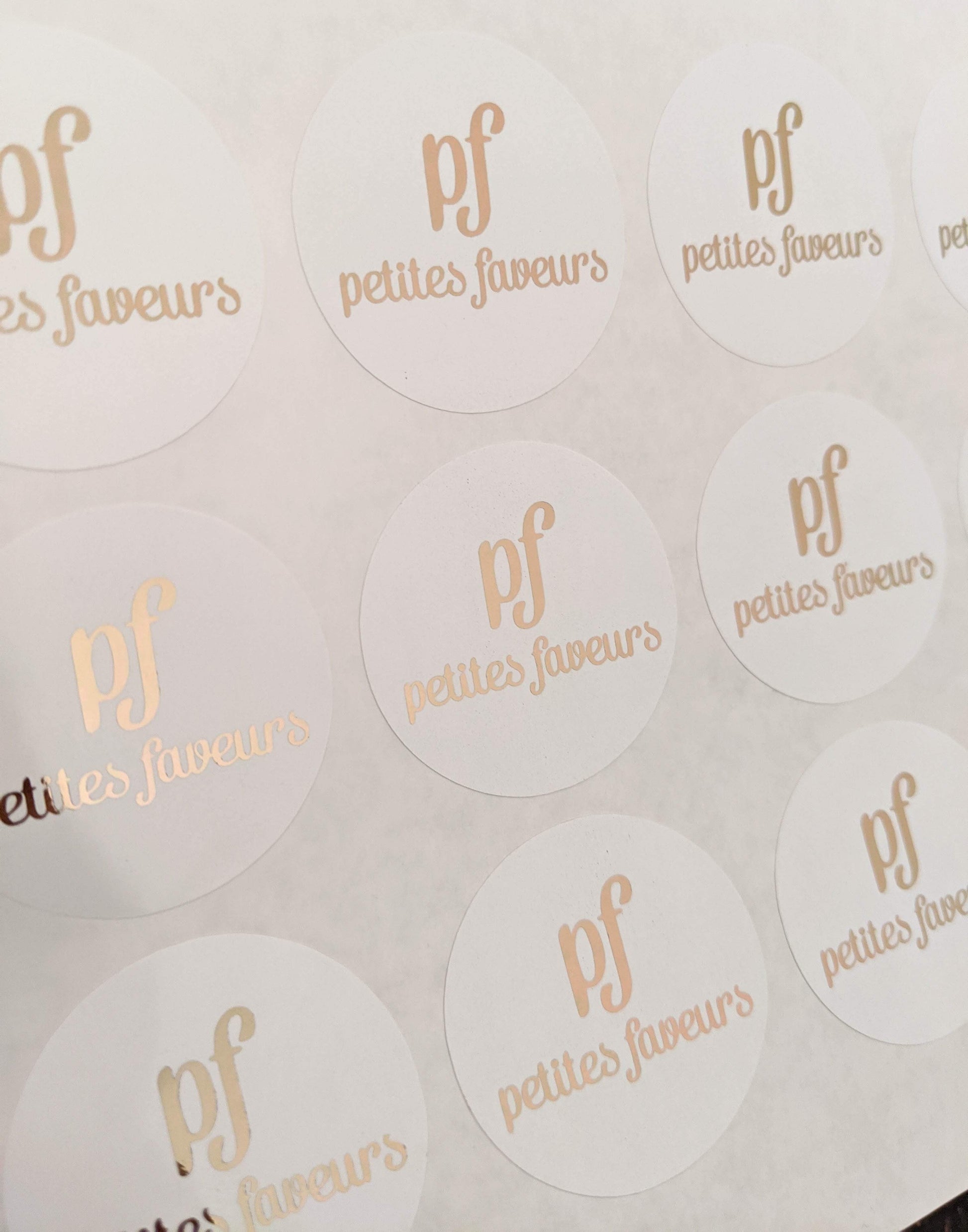 E&L Designs Foil Business Logo Stickers - White