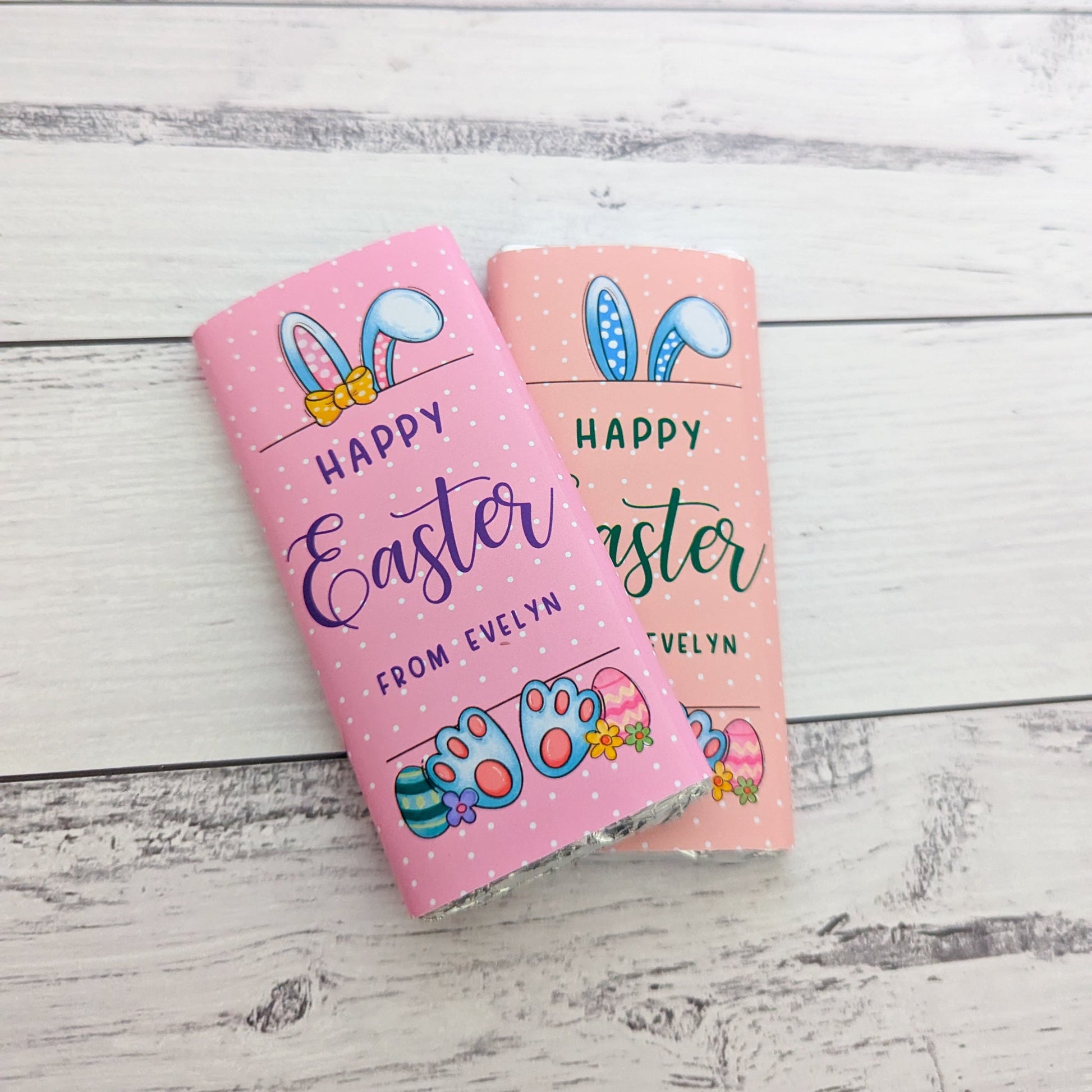 E&L Designs Fun Personalised Easter Chocolate Wrappers, Set of 10