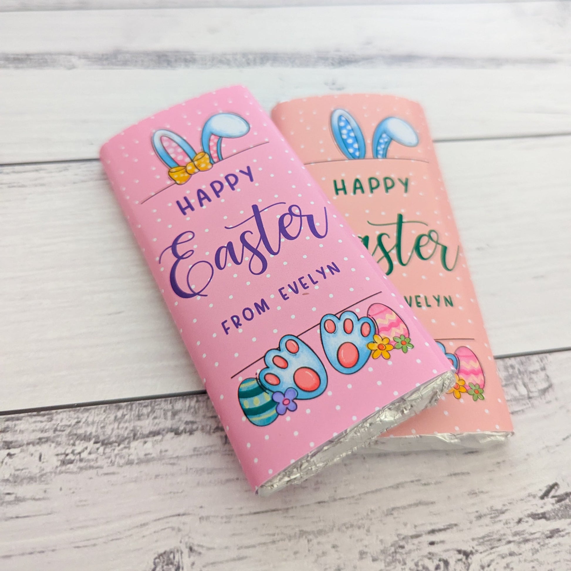 E&L Designs Fun Personalised Easter Chocolate Wrappers, Set of 10