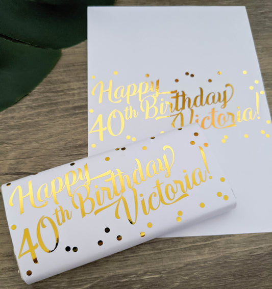 E&L Designs Happy Birthday Confetti Chocolate Wrappers, Set of 10