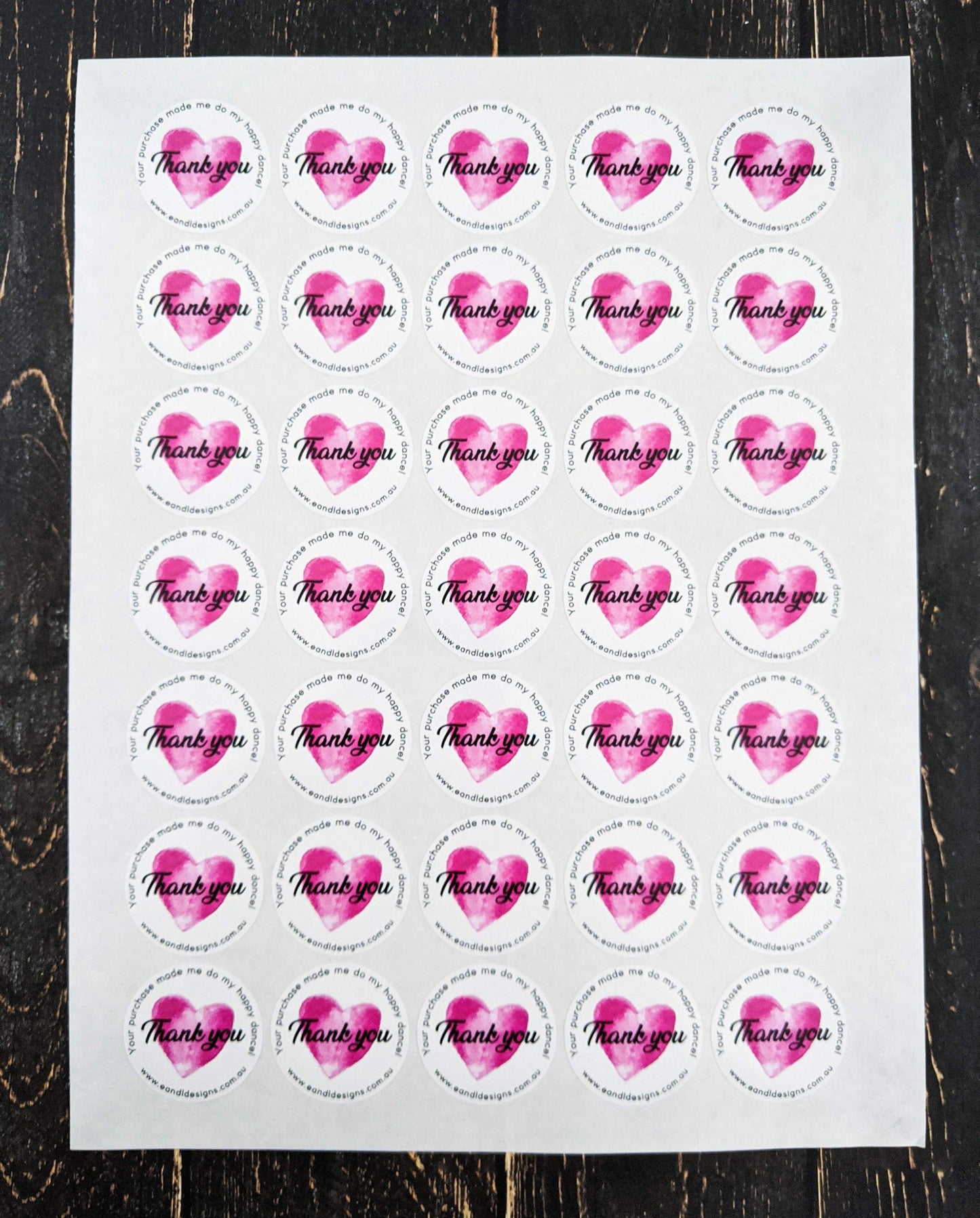E&L Designs Happy Dance Thank You Stickers