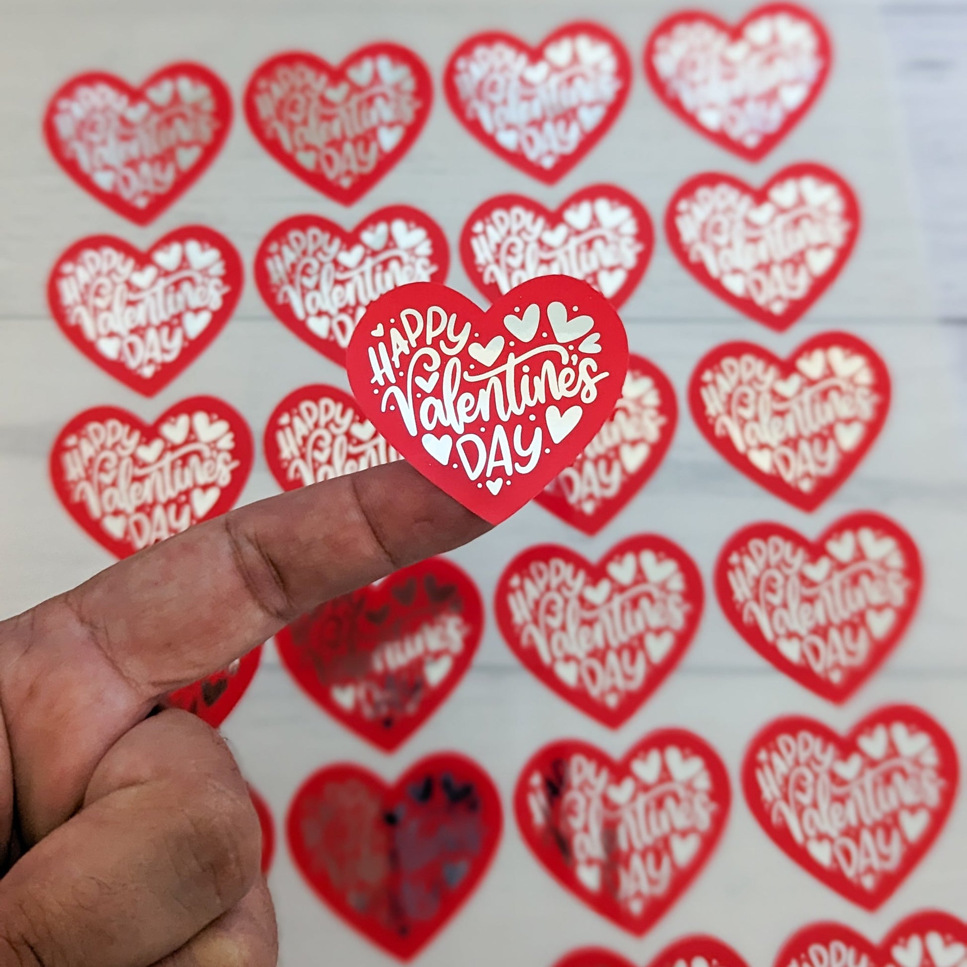 E&L Designs Heart Shaped Valentine's Day Stickers, Coloured