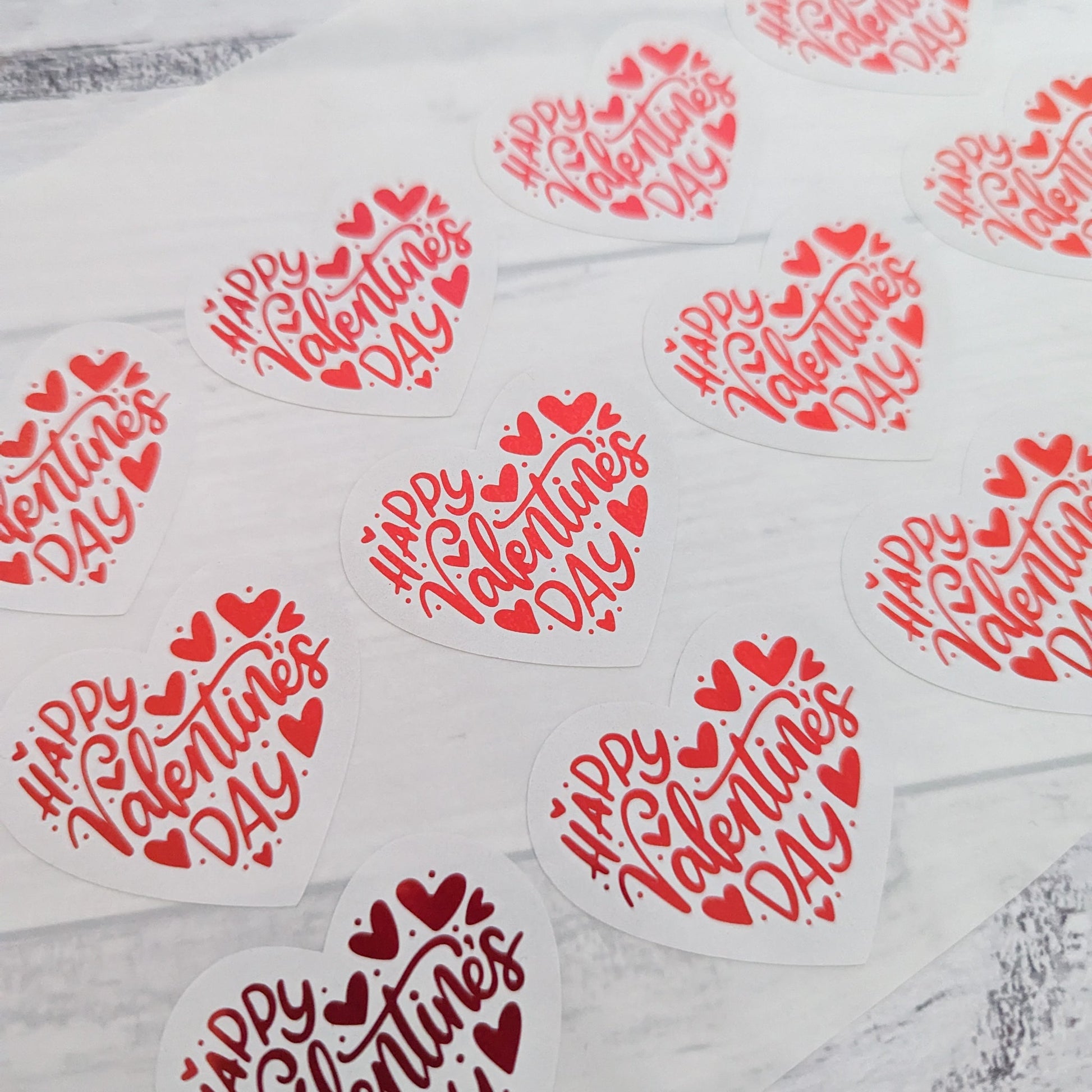 E&L Designs Heart Shaped Valentine's Day Stickers, White