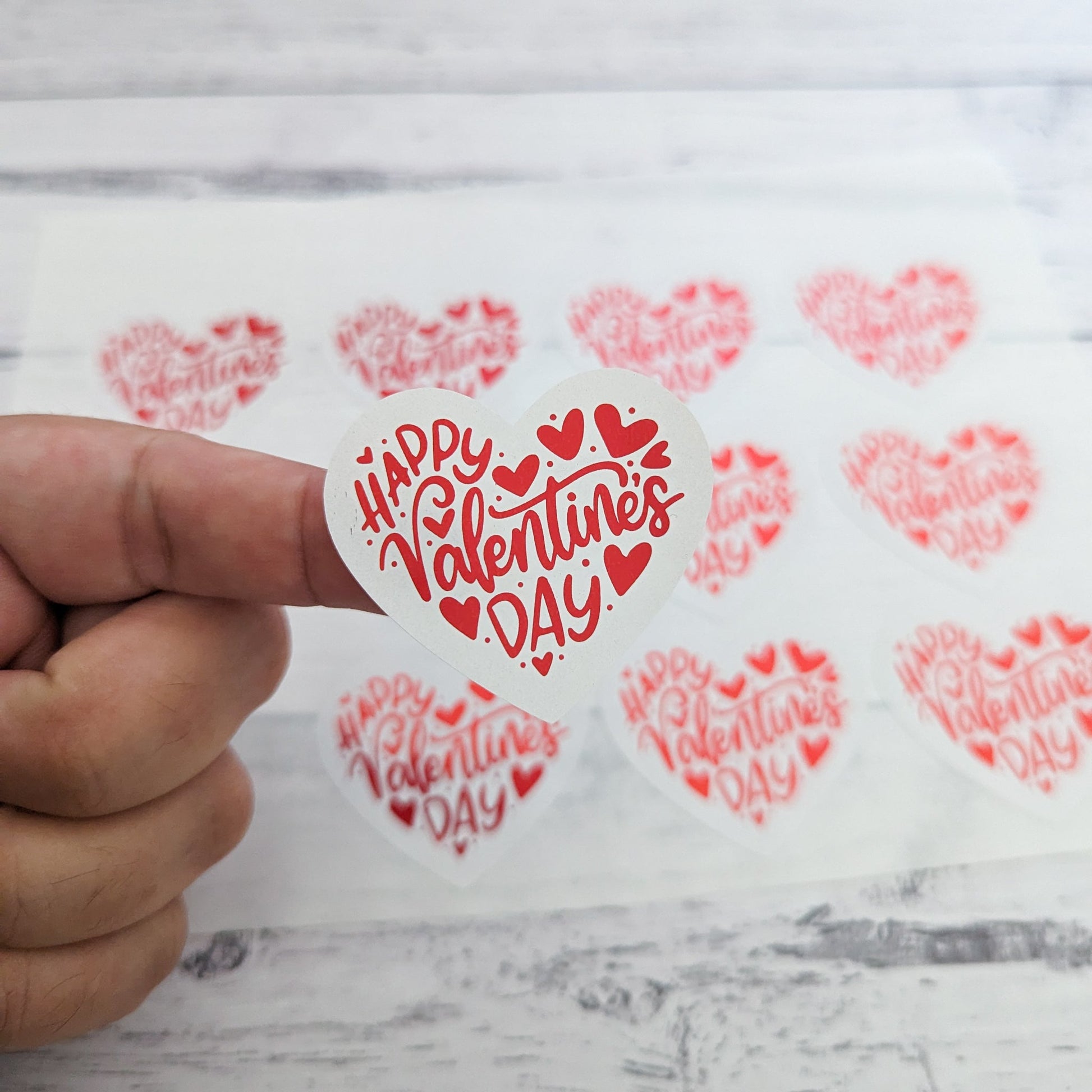 E&L Designs Heart Shaped Valentine's Day Stickers, White