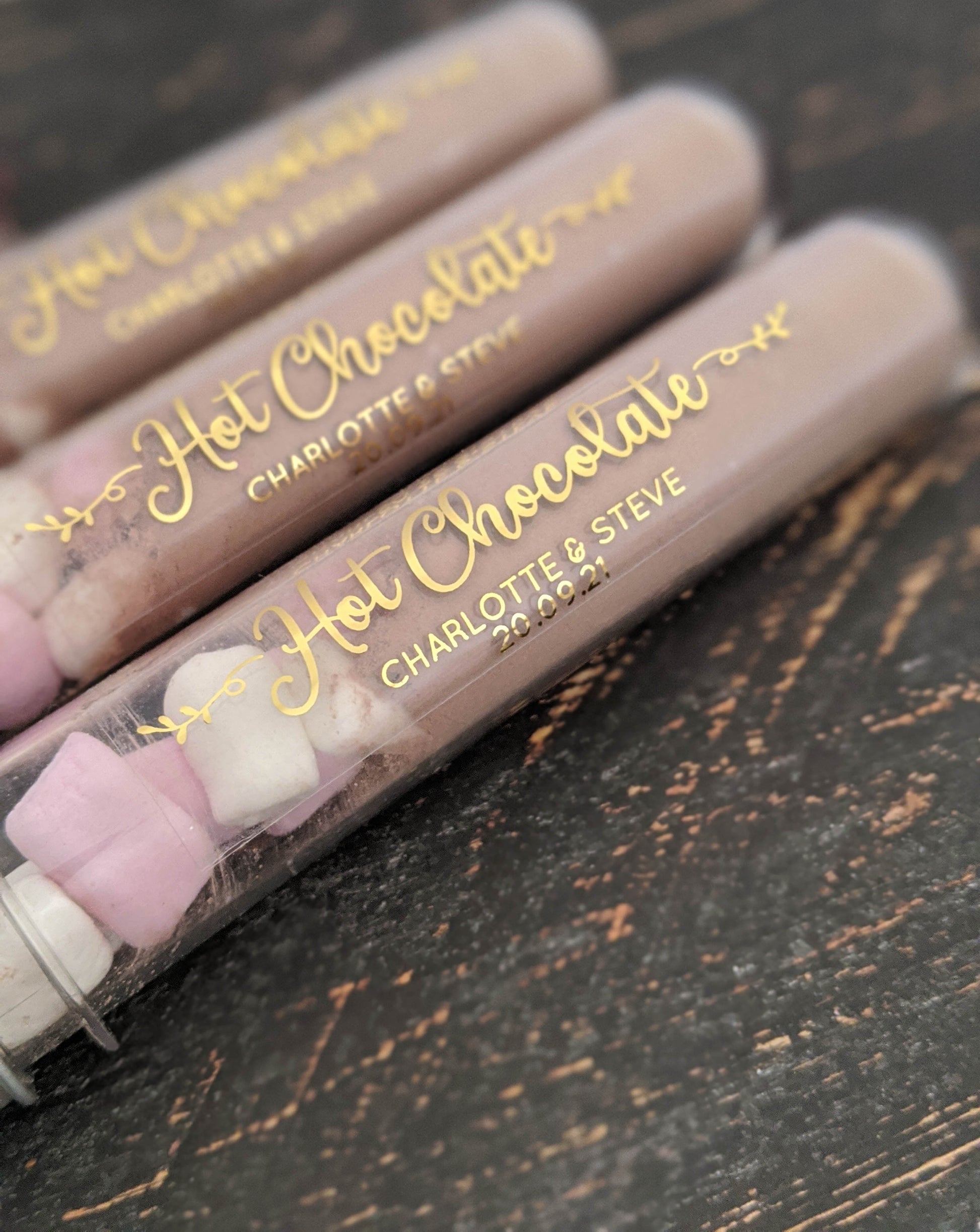 E&L Designs Hot Chocolate Clear Tube Stickers with Foil