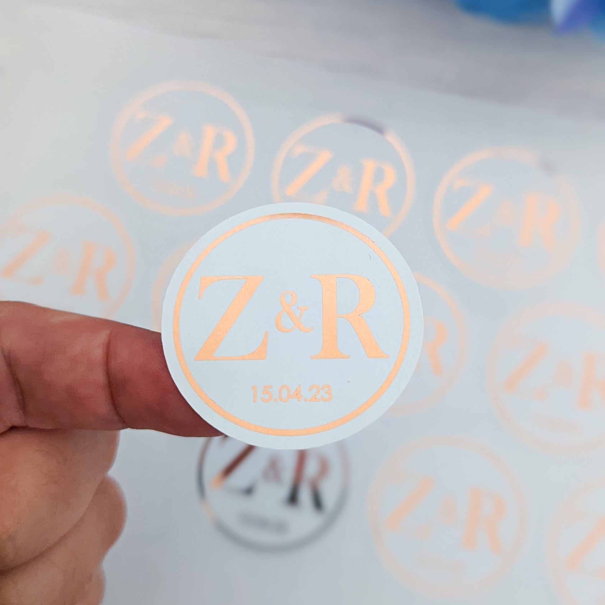 E&L Designs Initials Envelope Seals - White with Foil