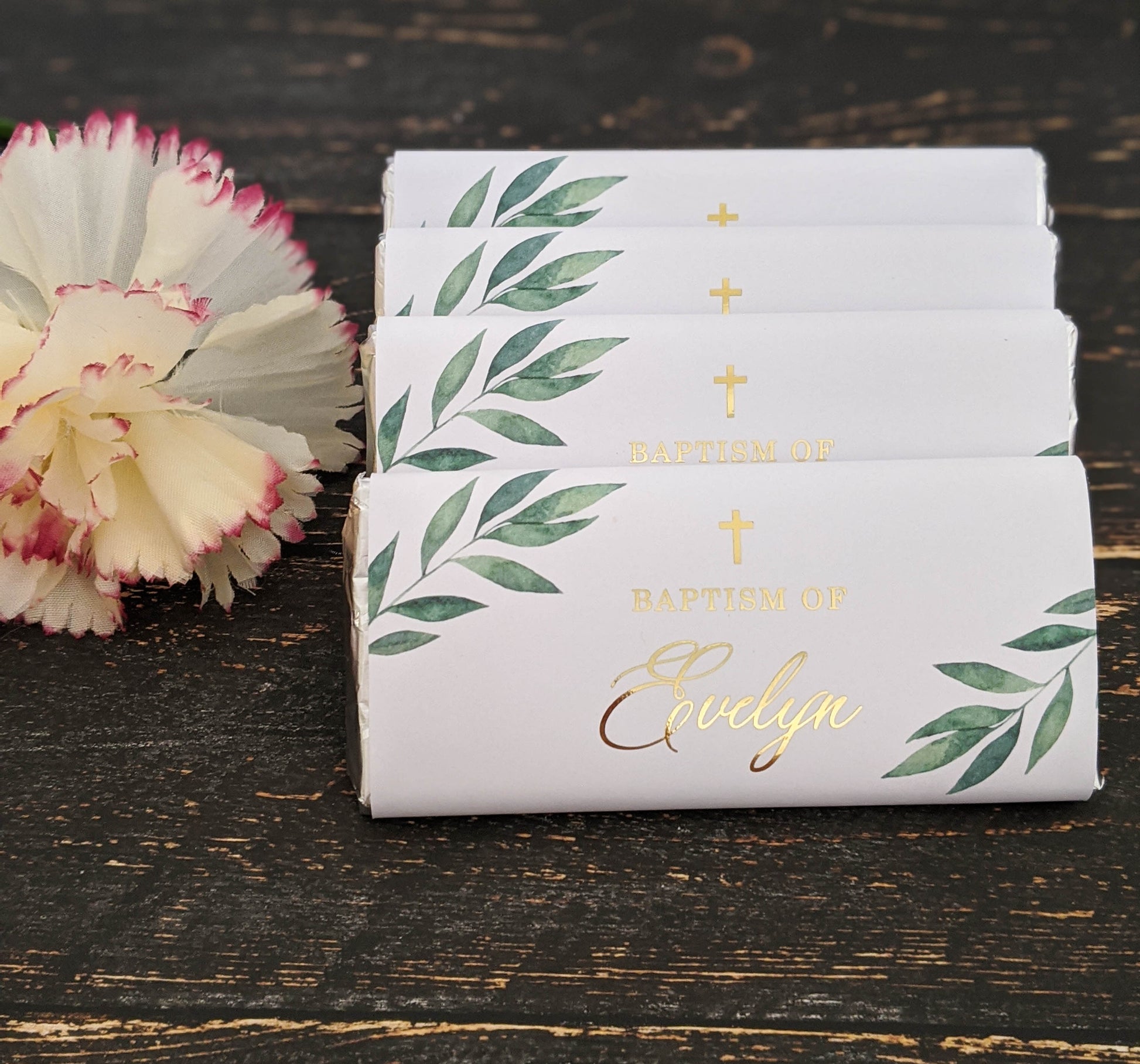 E&L Designs Leaf Baptism Chocolate Wrappers, Set of 10