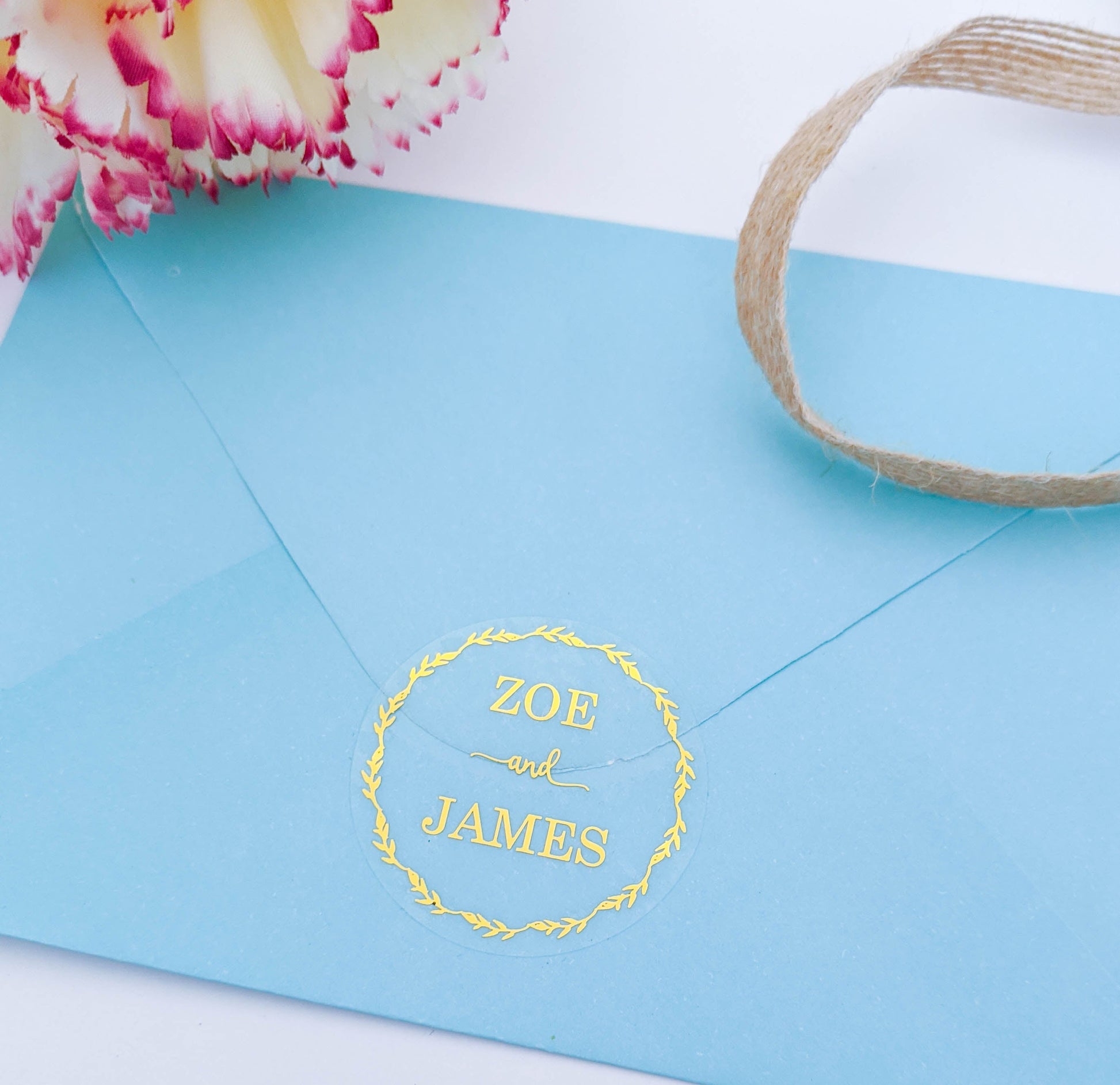 E&L Designs Leaf Bordered Clear Foil Envelope Seals