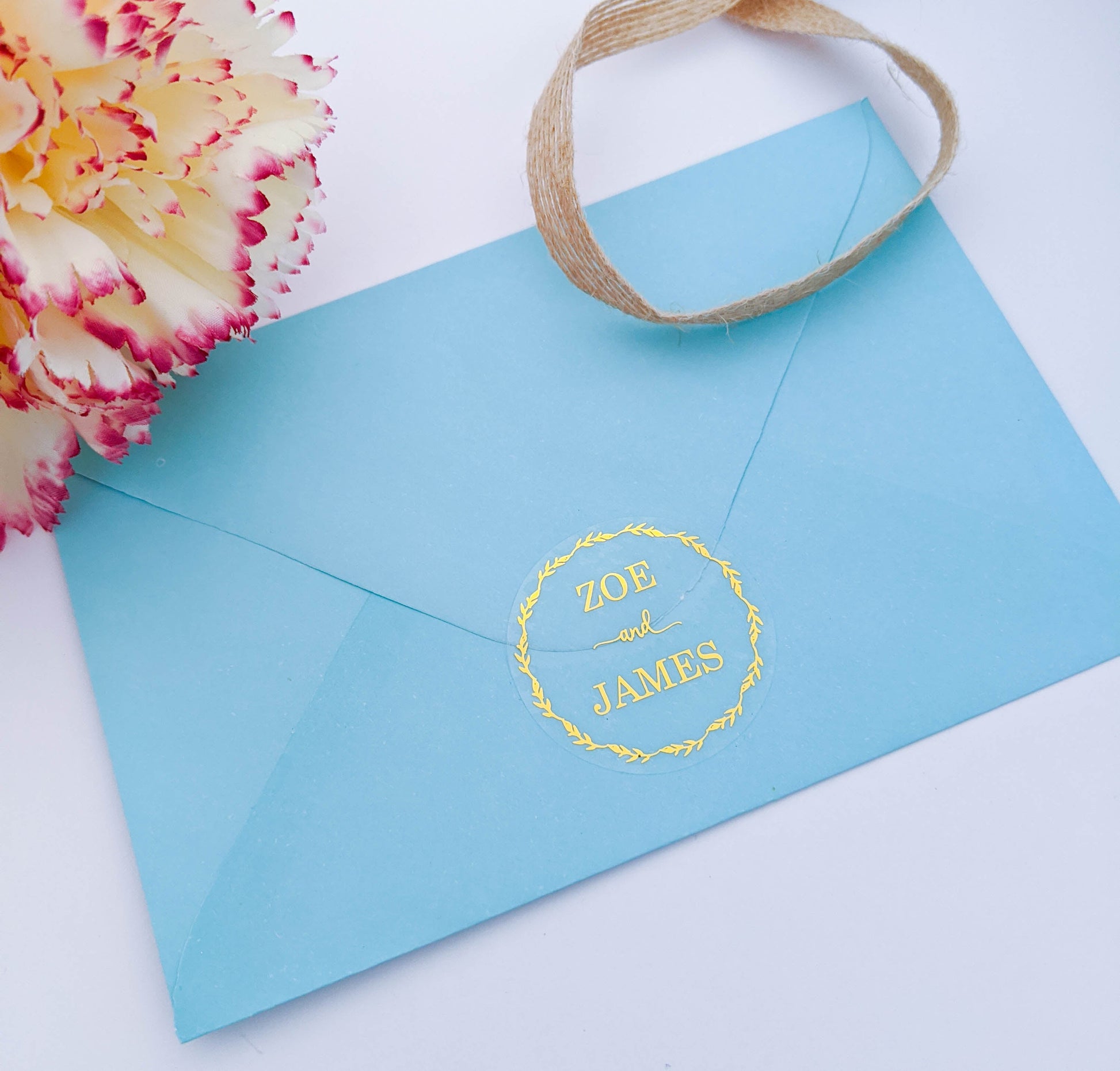 E&L Designs Leaf Bordered Clear Foil Envelope Seals