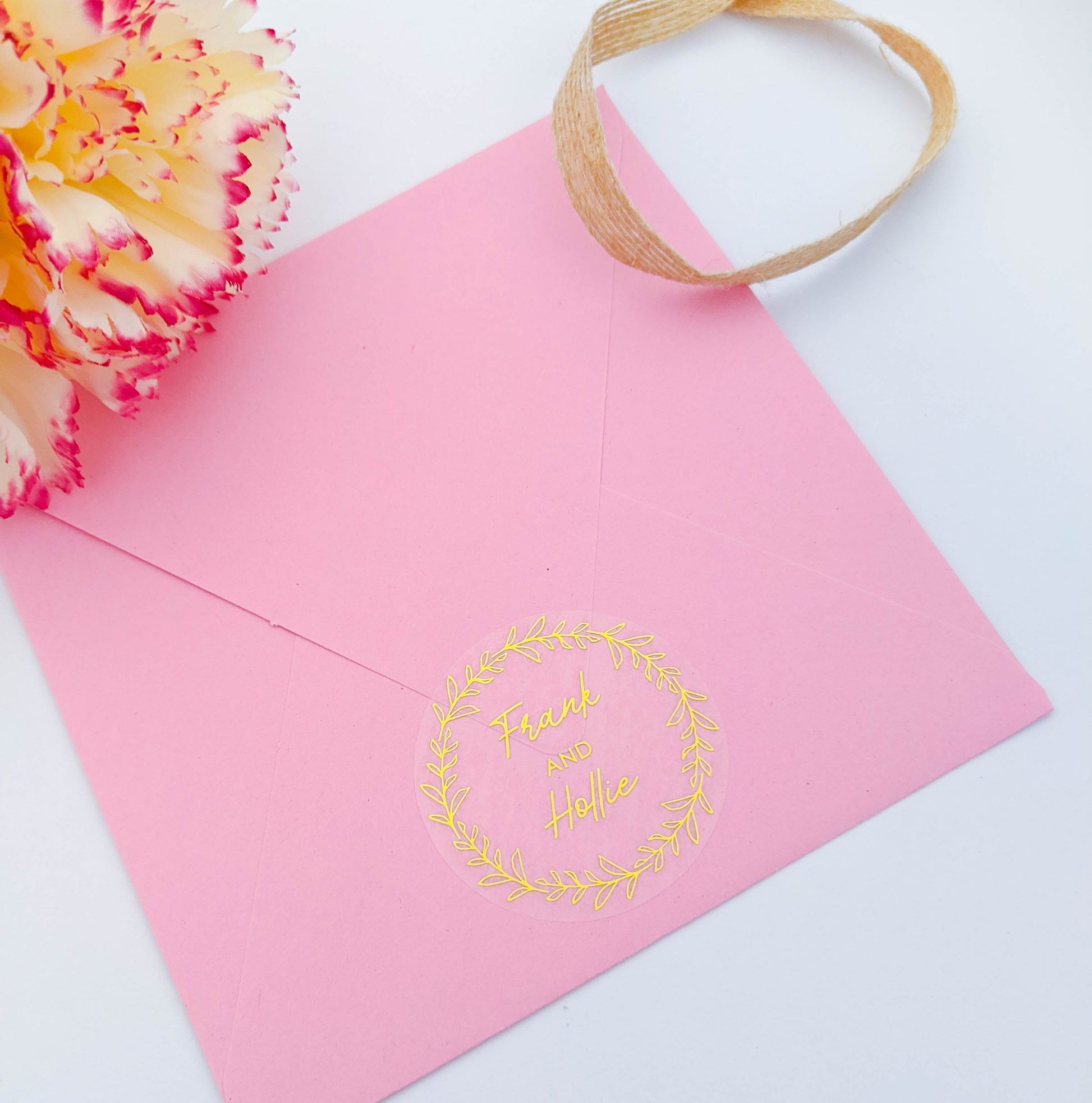 E&L Designs Leaf Bordered Clear Foil Envelope Seals