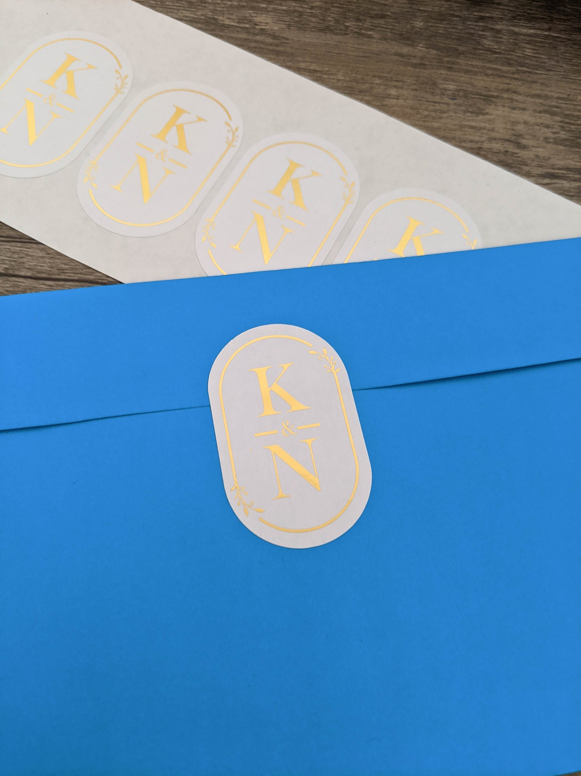 E&L Designs Long Initials Wedding Invitation Envelope Seals