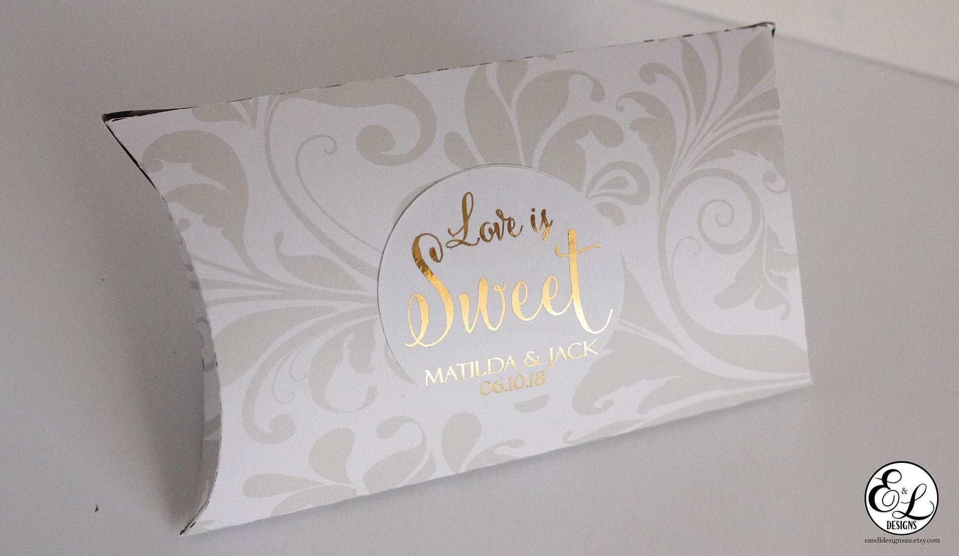 E&L Designs Love is Sweet Wedding Foiled Stickers