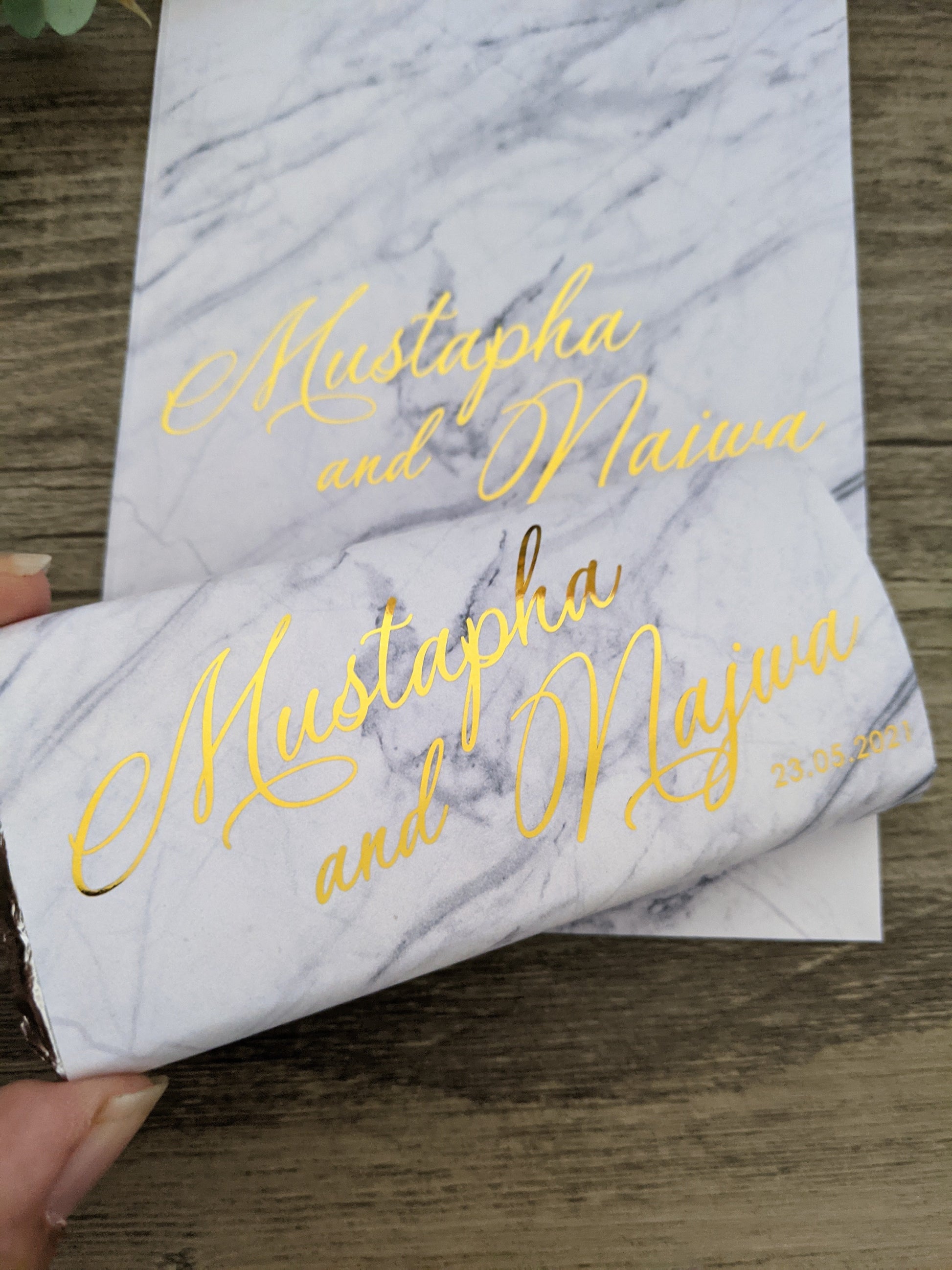 E&L Designs Marble Wedding Chocolate Wrappers, Set of 10