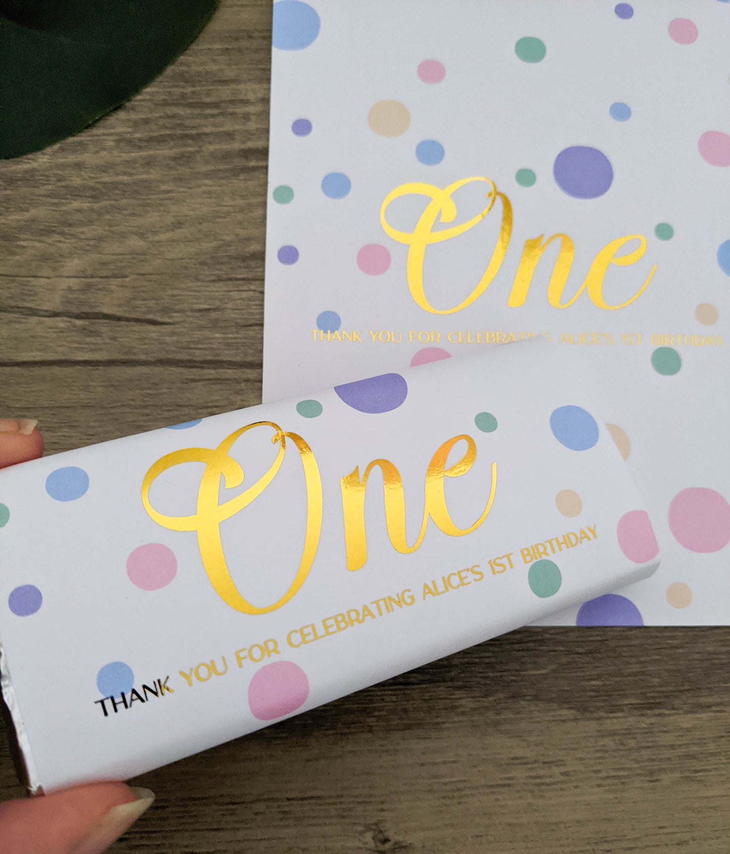E&L Designs One Confetti Chocolate Wrappers, Set of 10
