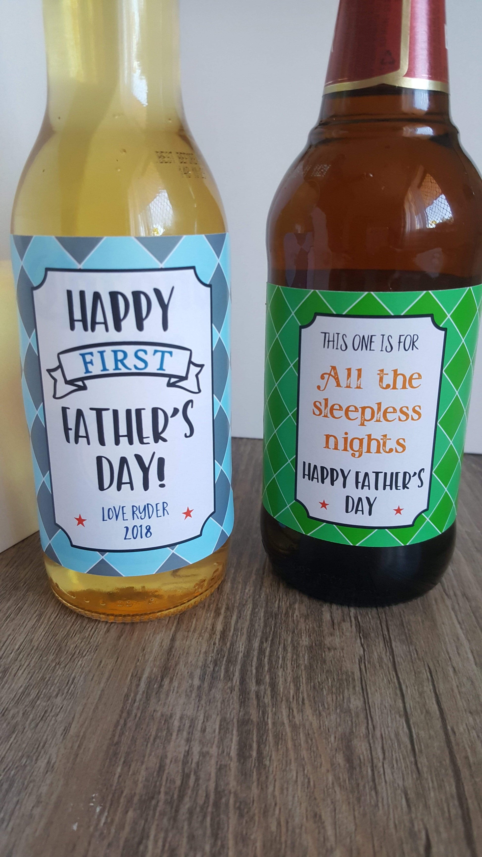 E&L Designs Personalised Beer Bottle Labels - First Father's Day