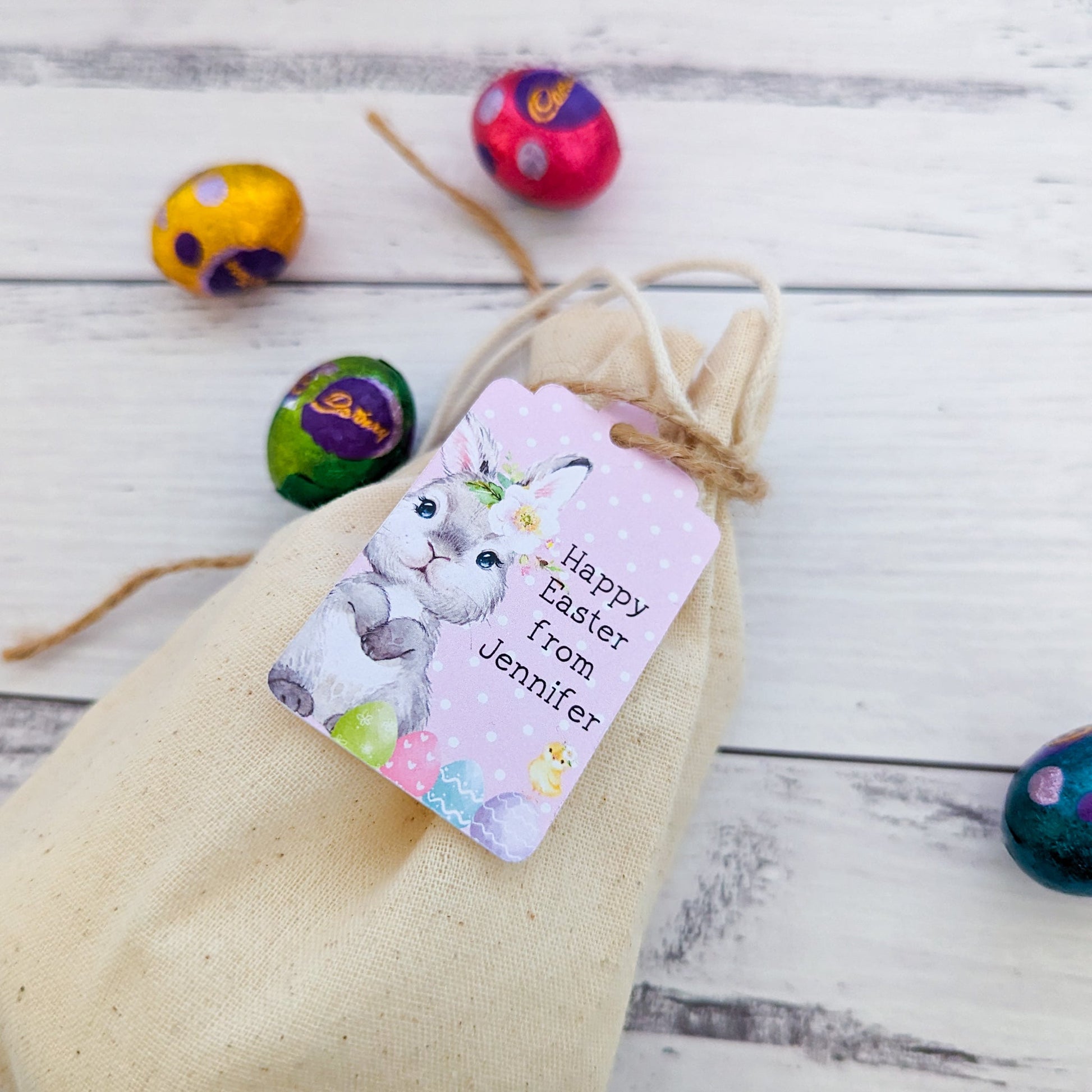 E&L Designs Personalised Easter Bunny Tags x 16