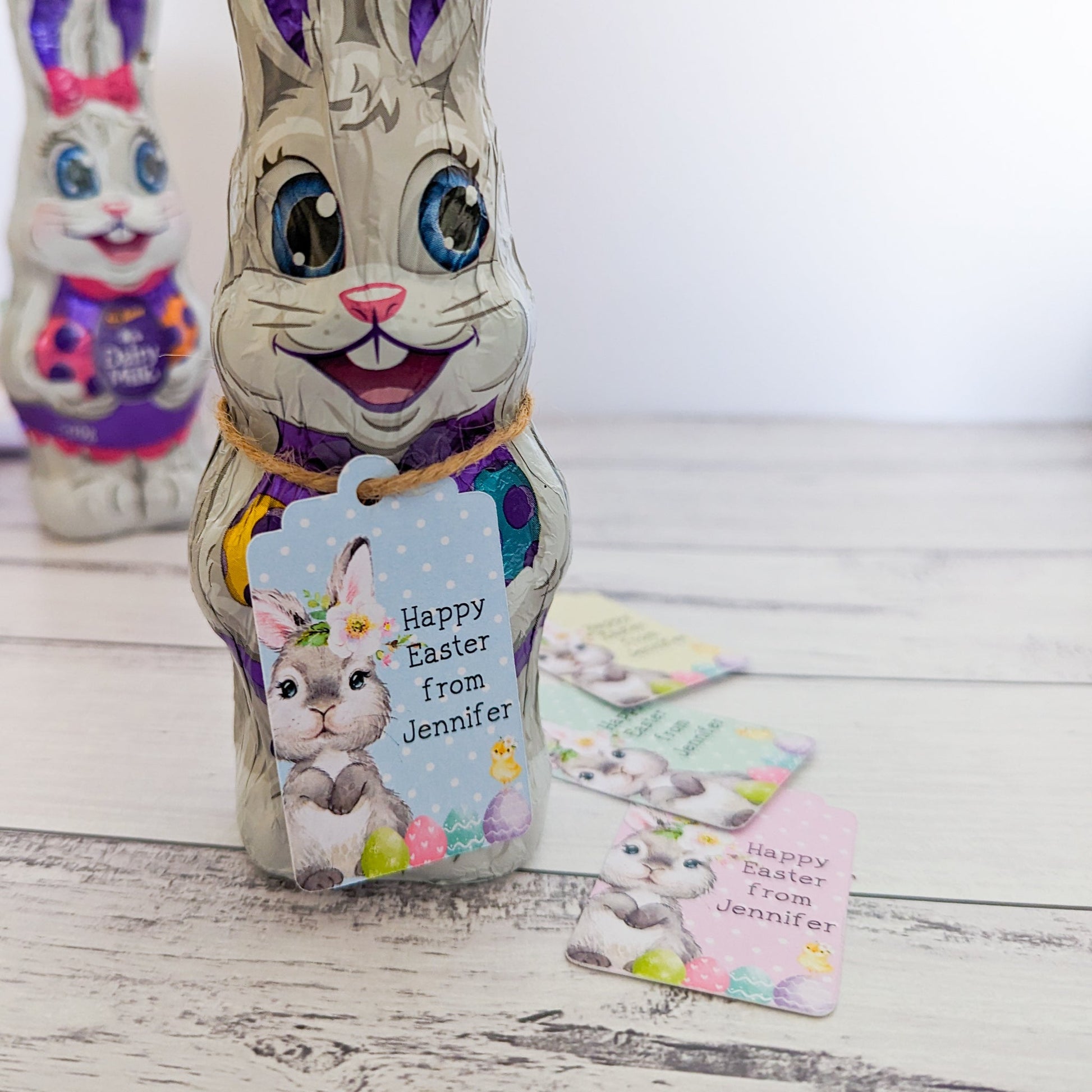 E&L Designs Personalised Easter Bunny Tags x 16