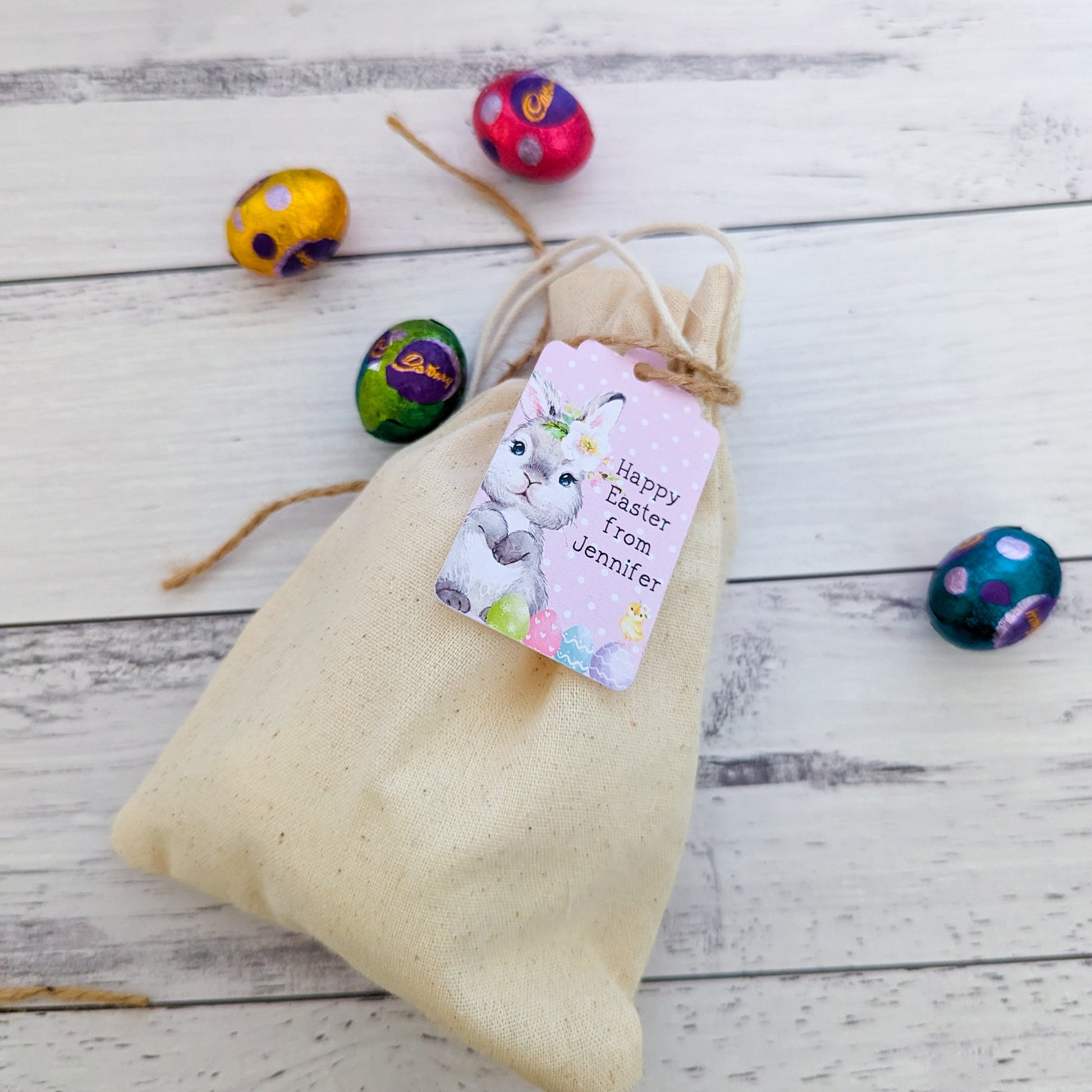 E&L Designs Personalised Easter Bunny Tags x 16