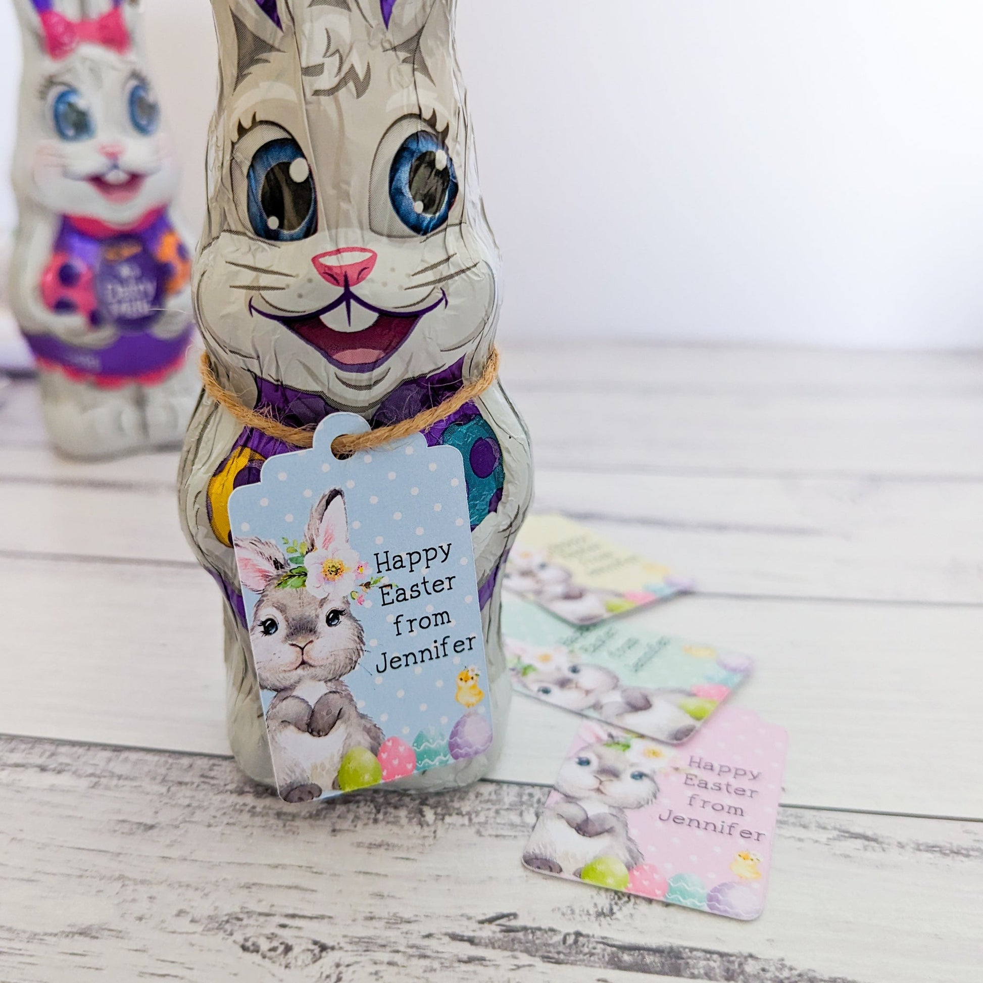 E&L Designs Personalised Easter Bunny Tags x 16