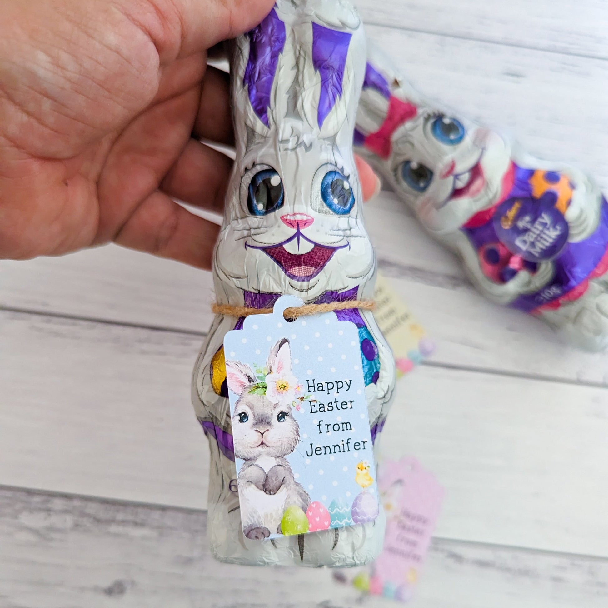 E&L Designs Personalised Easter Bunny Tags x 16