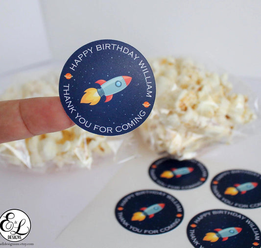E&L Designs Personalised Space Rocket Sticker - Space Theme