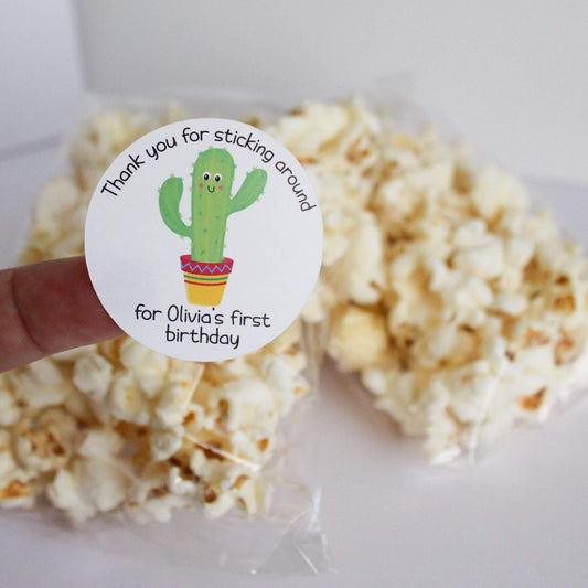 E&L Designs Personalised Thanks For Sticking Around Cactus Stickers - Mexican, Cactus Theme