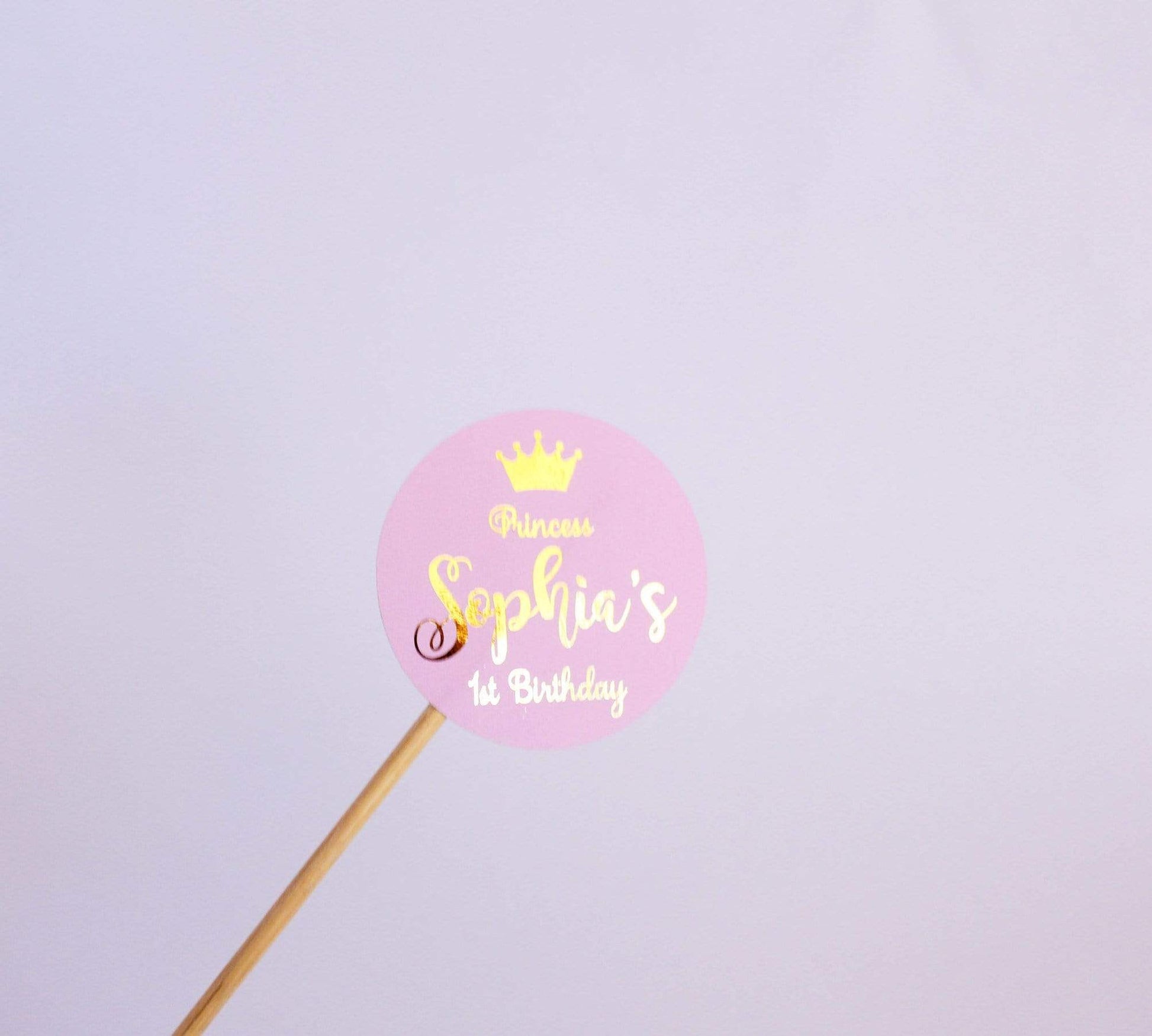 E&L Designs Pink Princess Personalised Foil Stickers