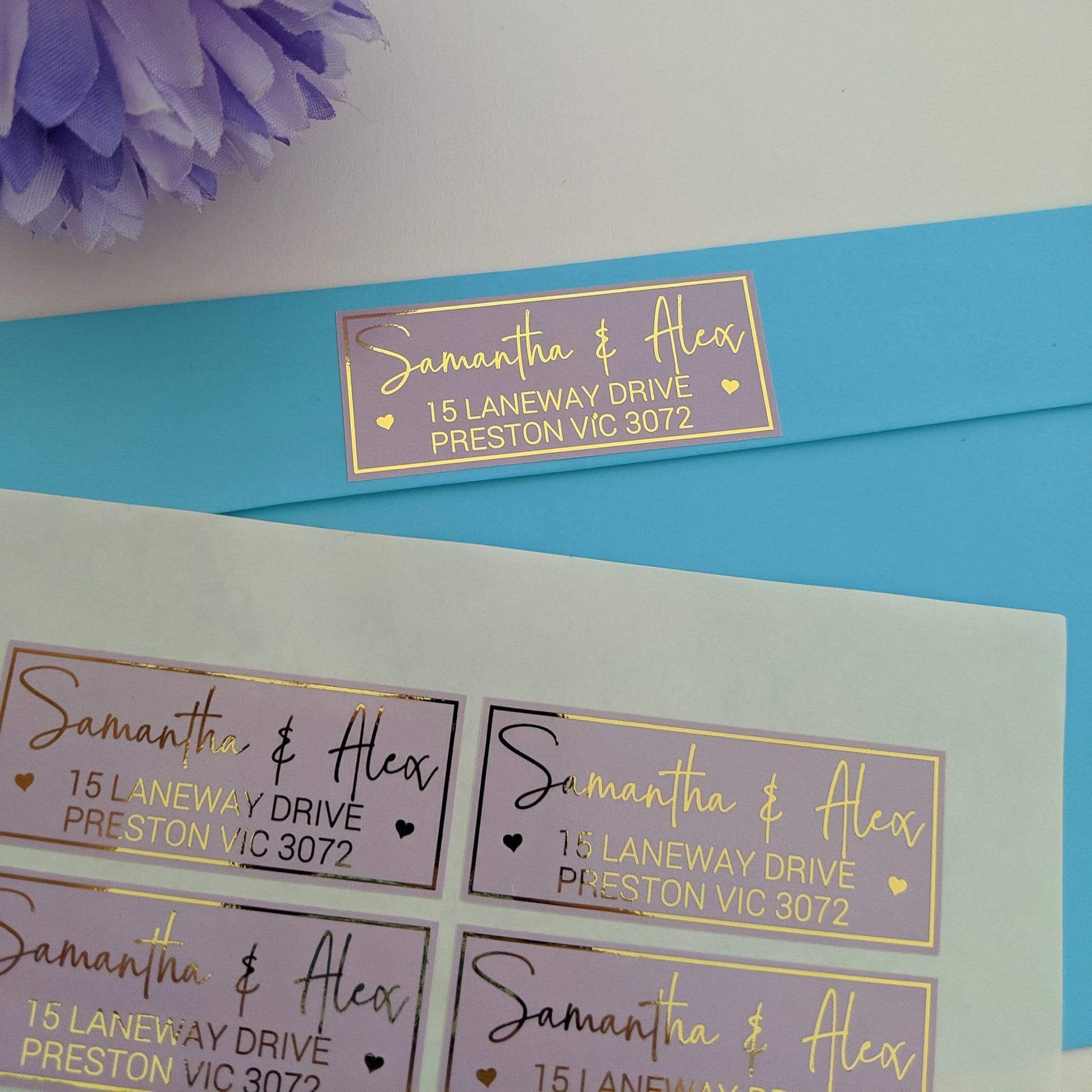 E&L Designs Return Address Labels - Colour with Foil