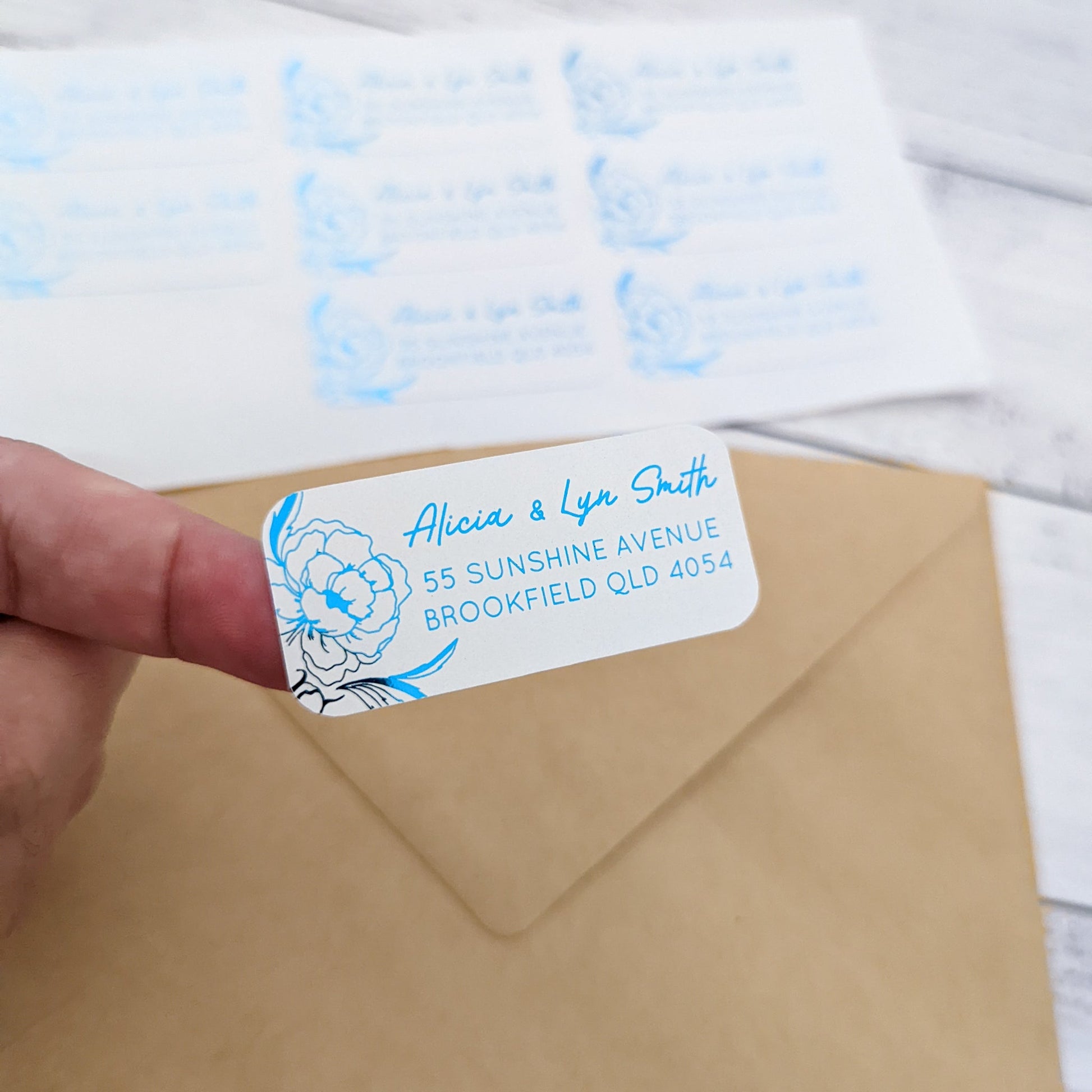 E&L Designs Return Address Labels, Delicate Flower