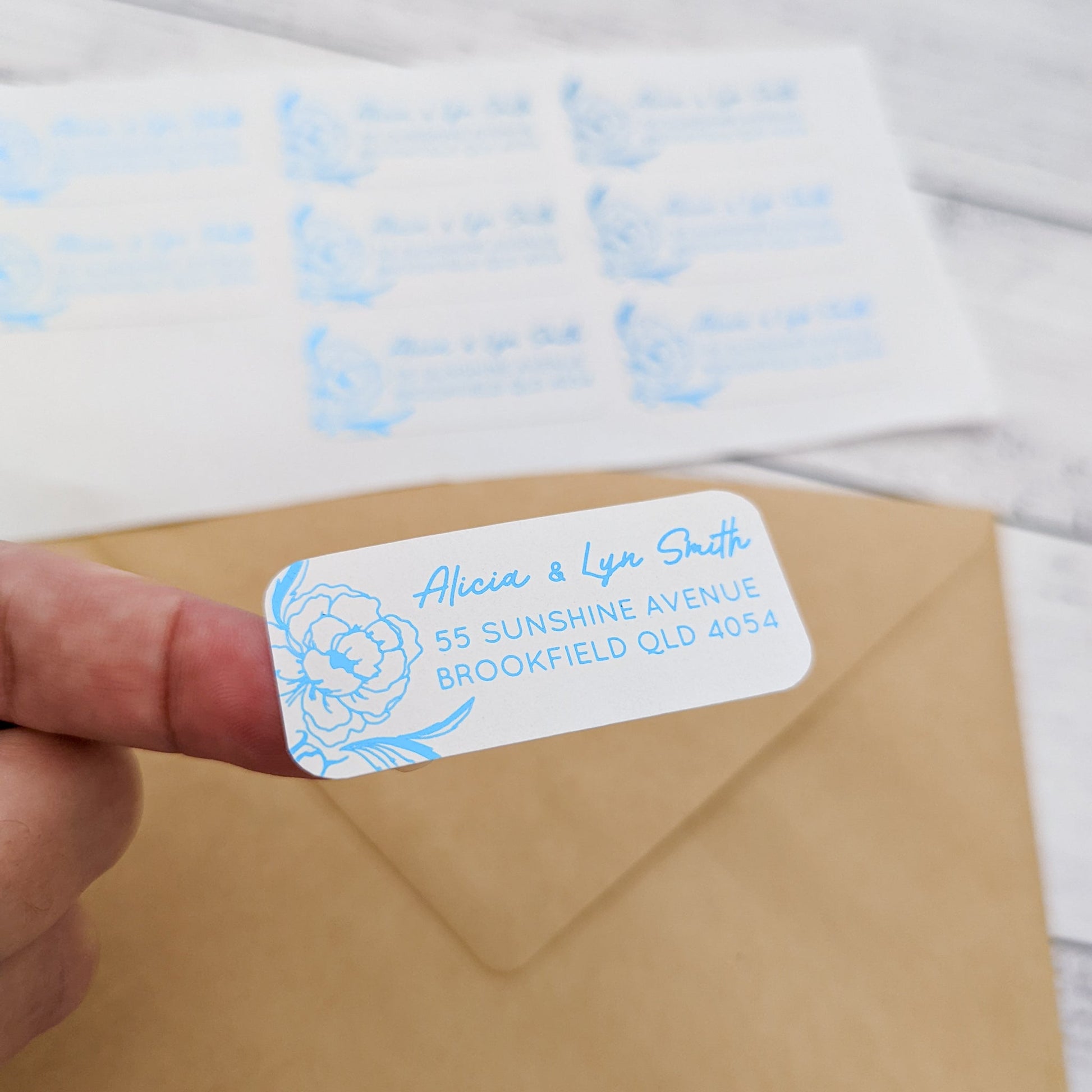 E&L Designs Return Address Labels, Delicate Flower