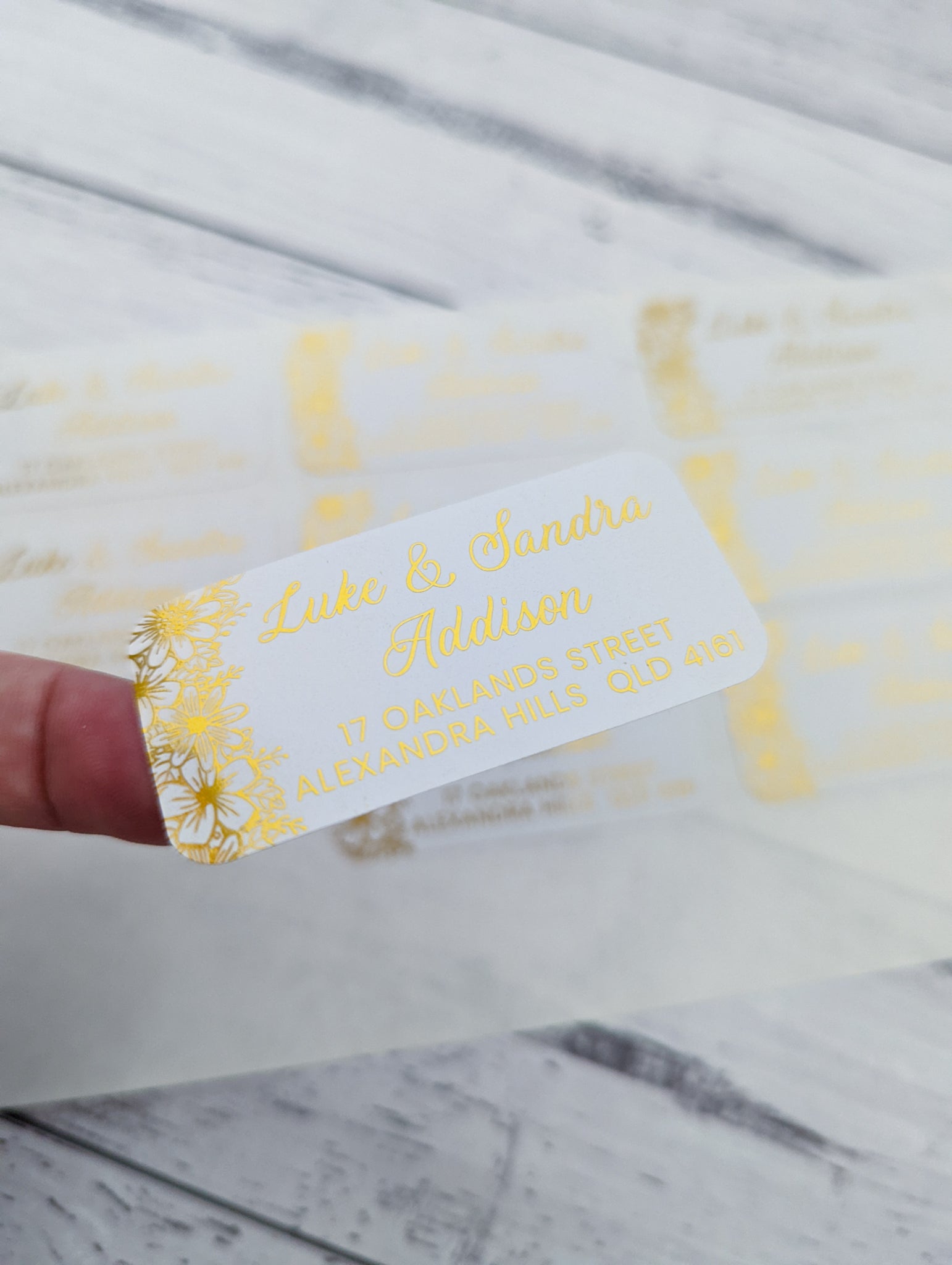 E&L Designs Return Address Labels, White, Side Floral