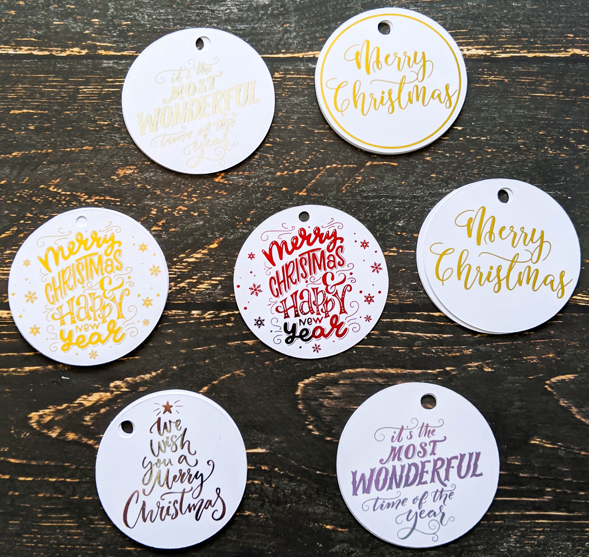 E&L Designs Round Christmas Tags Pack of 12