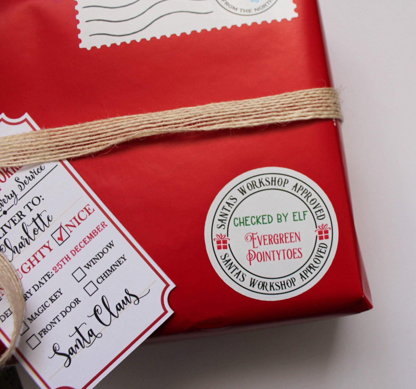 E&L Designs Santa & North Pole Delivery Tag and Sticker Set