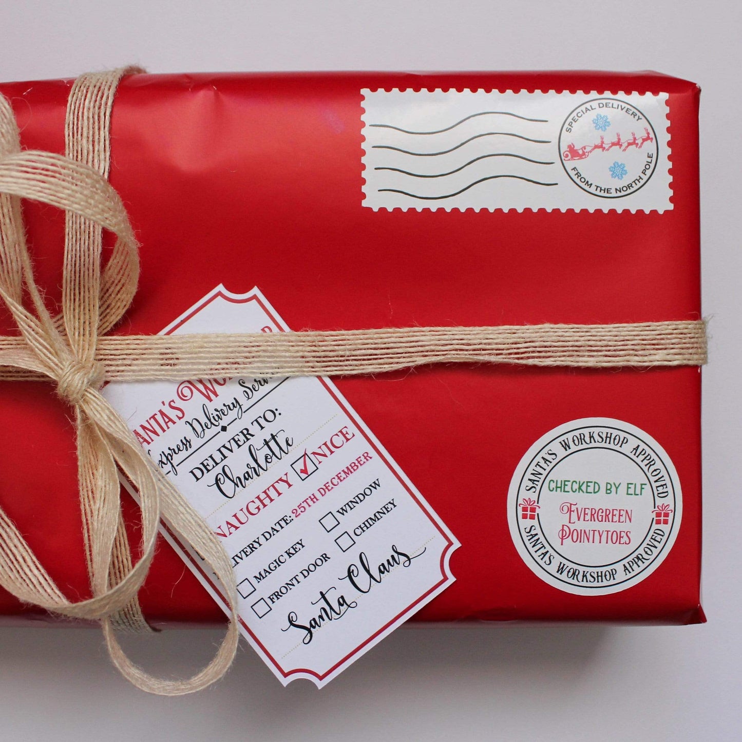 E&L Designs Santa & North Pole Delivery Tag and Sticker Set
